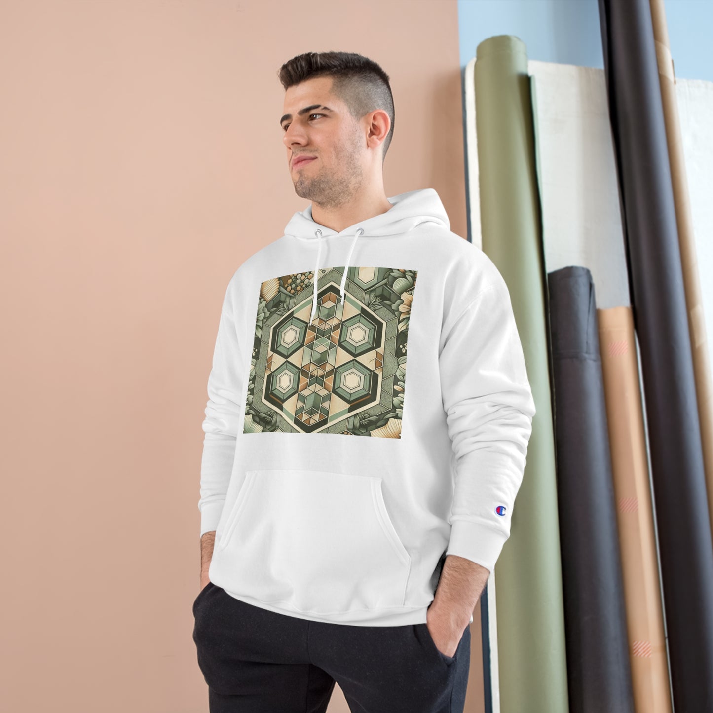 Hexagonal
Patterns: Floral Sepia
