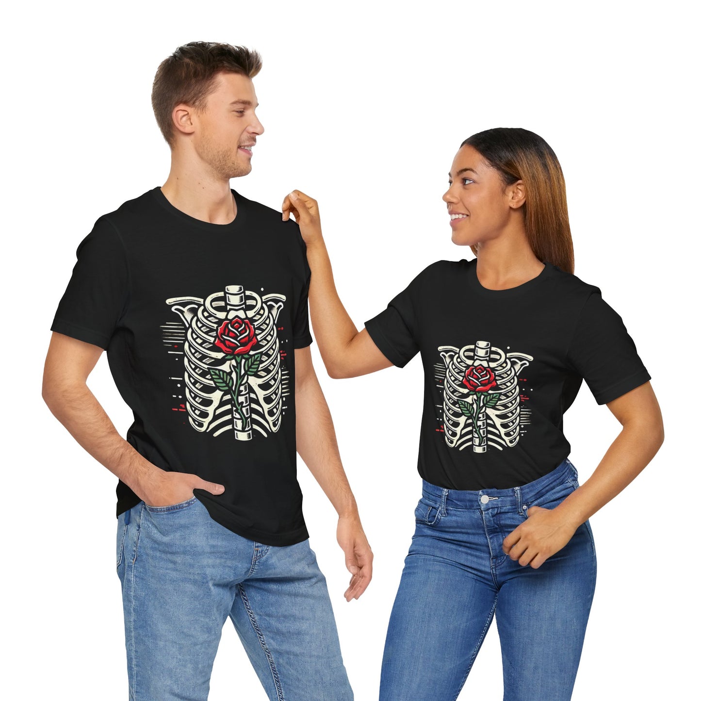 Ribcage with Rose: Gothic Streetwear