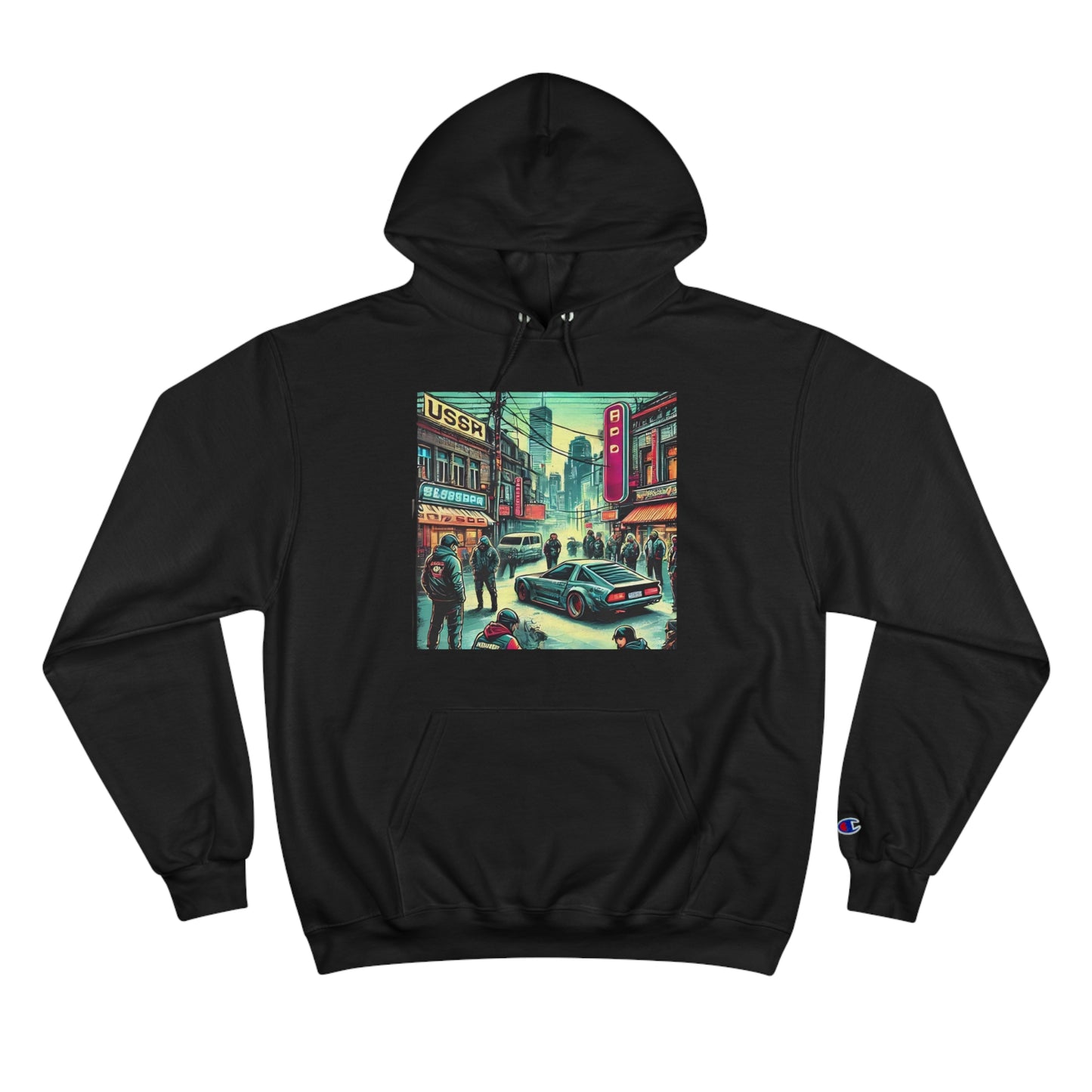 Vibrant City Life Design: Cyberpunk Retro-futuristic