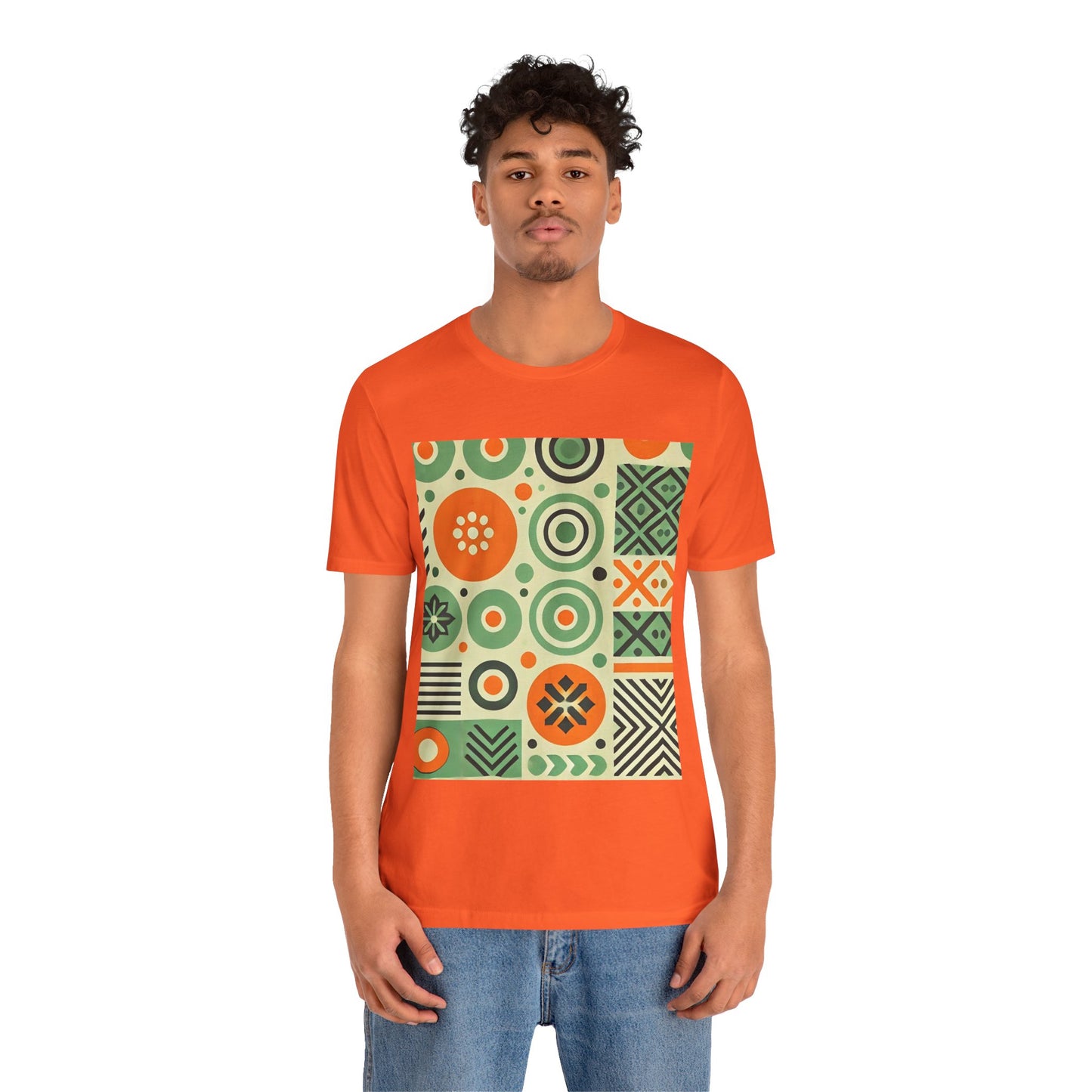 Geometric Shapes: Floral Orange Vibe
