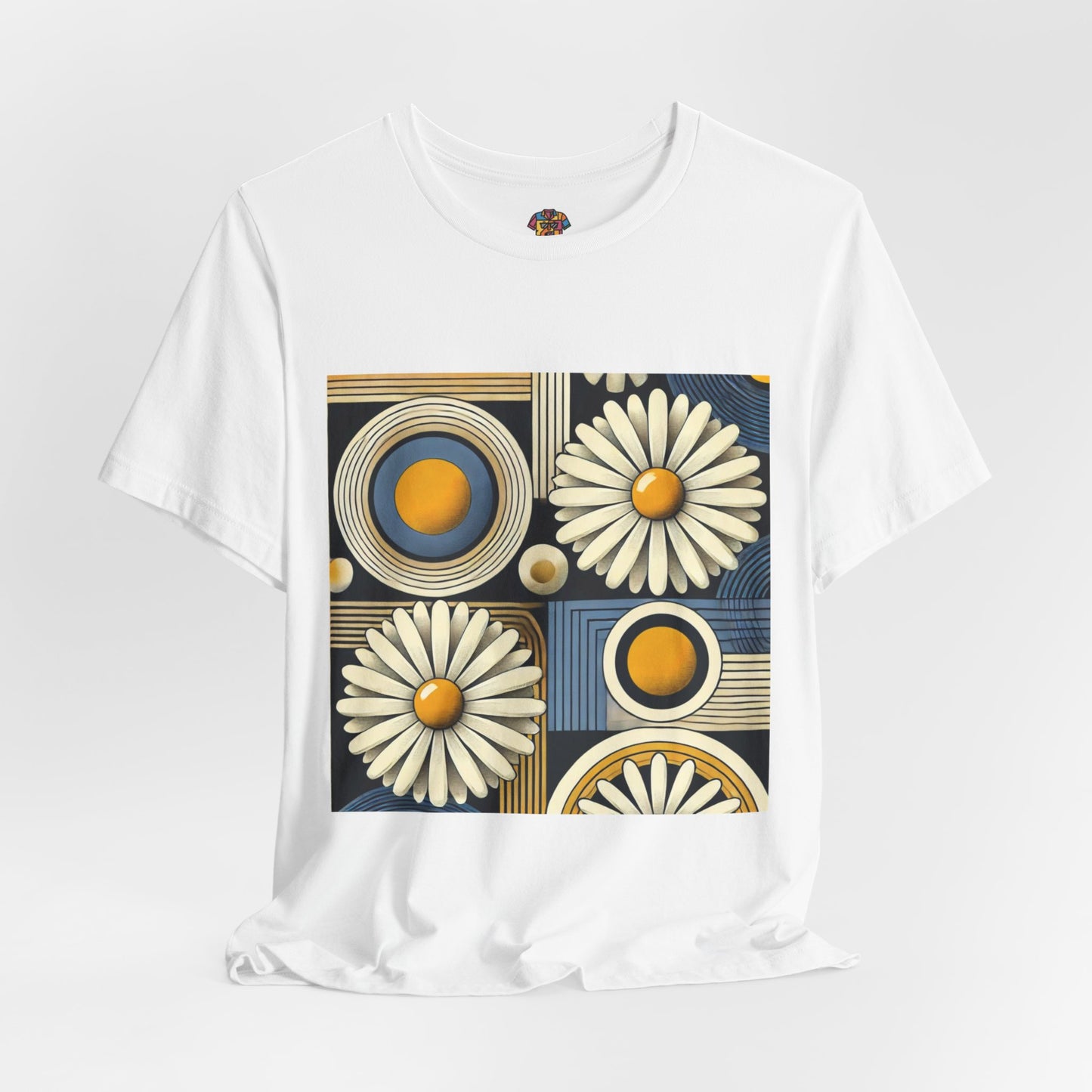 Geometric Daisy Pattern: Retro Pop-Art
