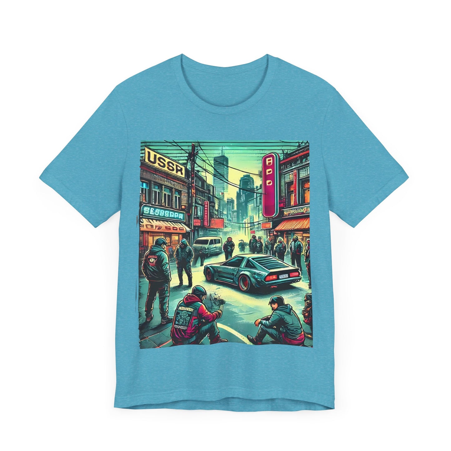 Vibrant City Life Design: Cyberpunk Retro-futuristic