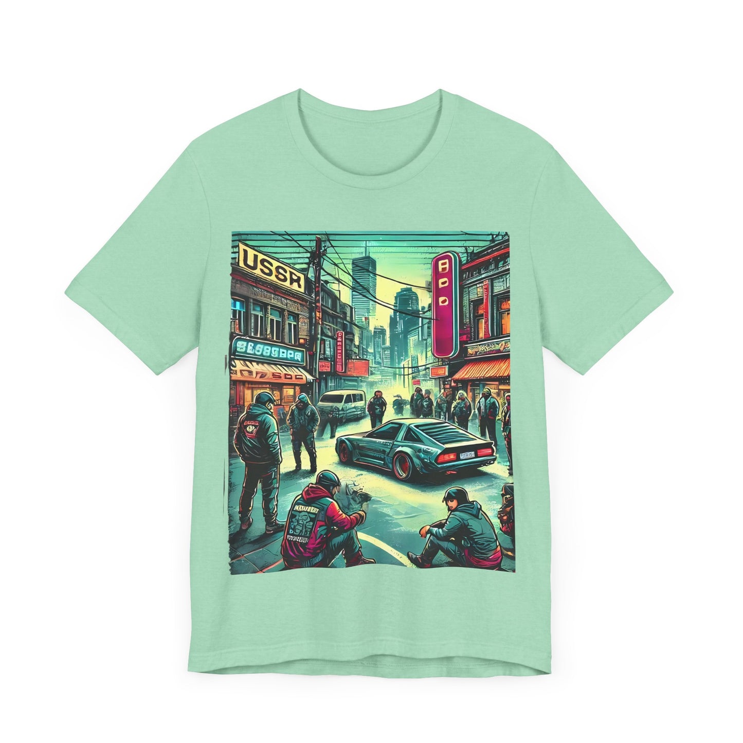 Vibrant City Life Design: Cyberpunk Retro-futuristic