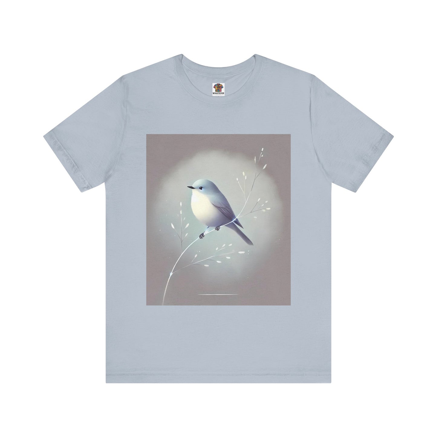 Serene Bird on Branch: Minimalistic Nature Design
