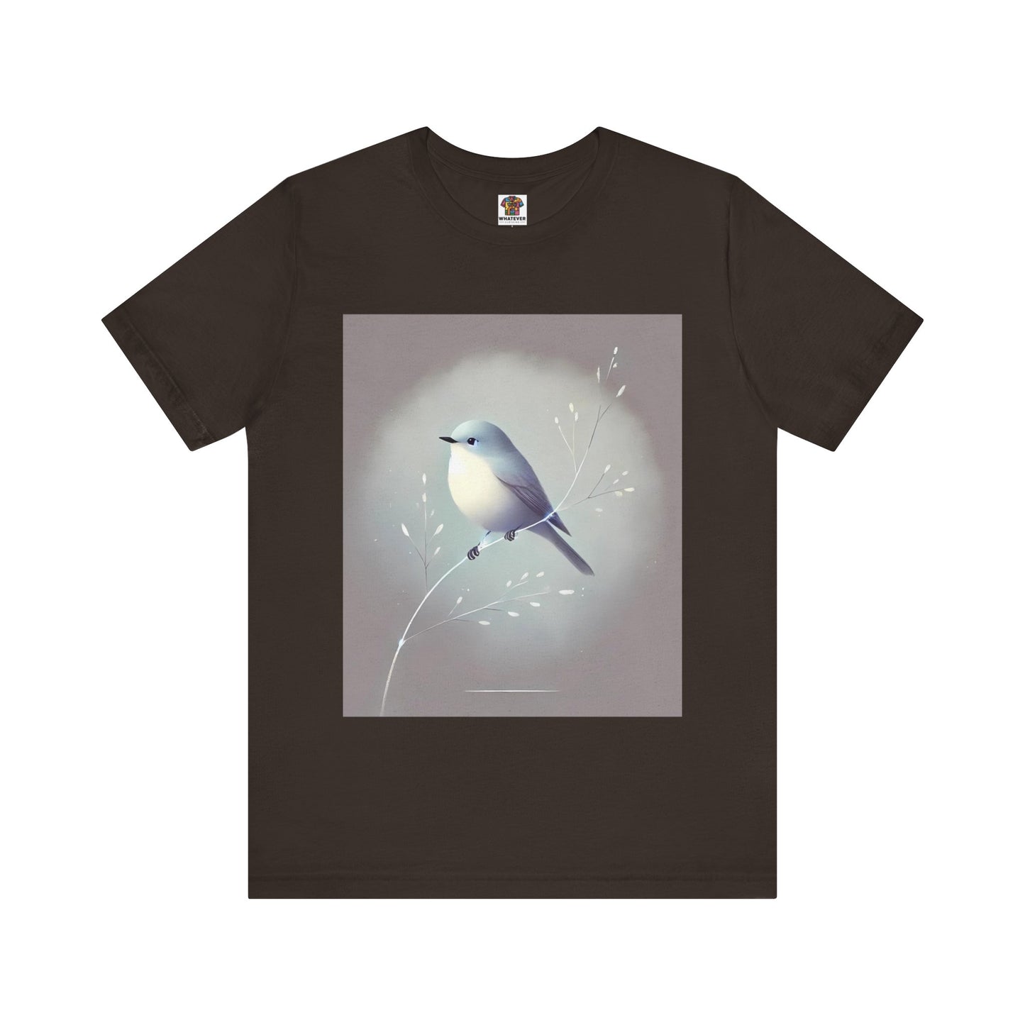 Serene Bird on Branch: Minimalistic Nature Design