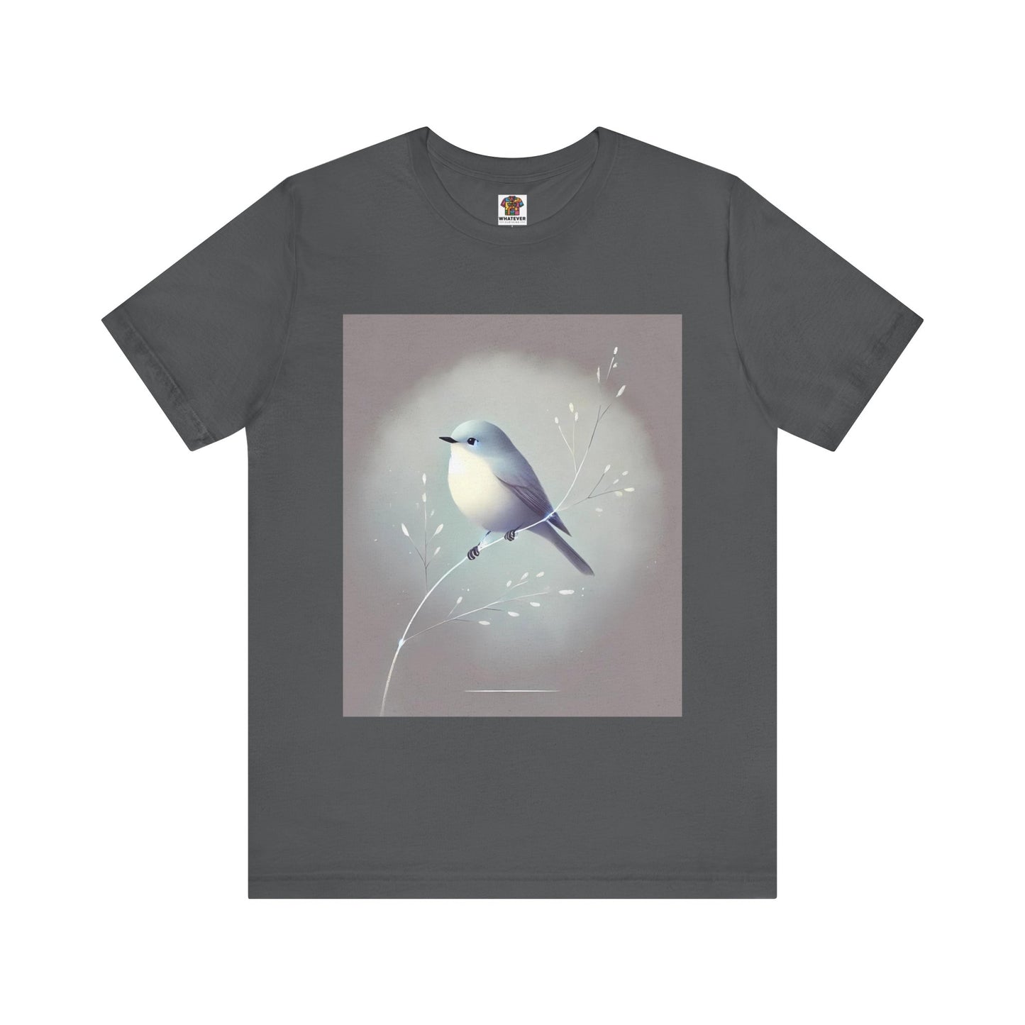 Serene Bird on Branch: Minimalistic Nature Design