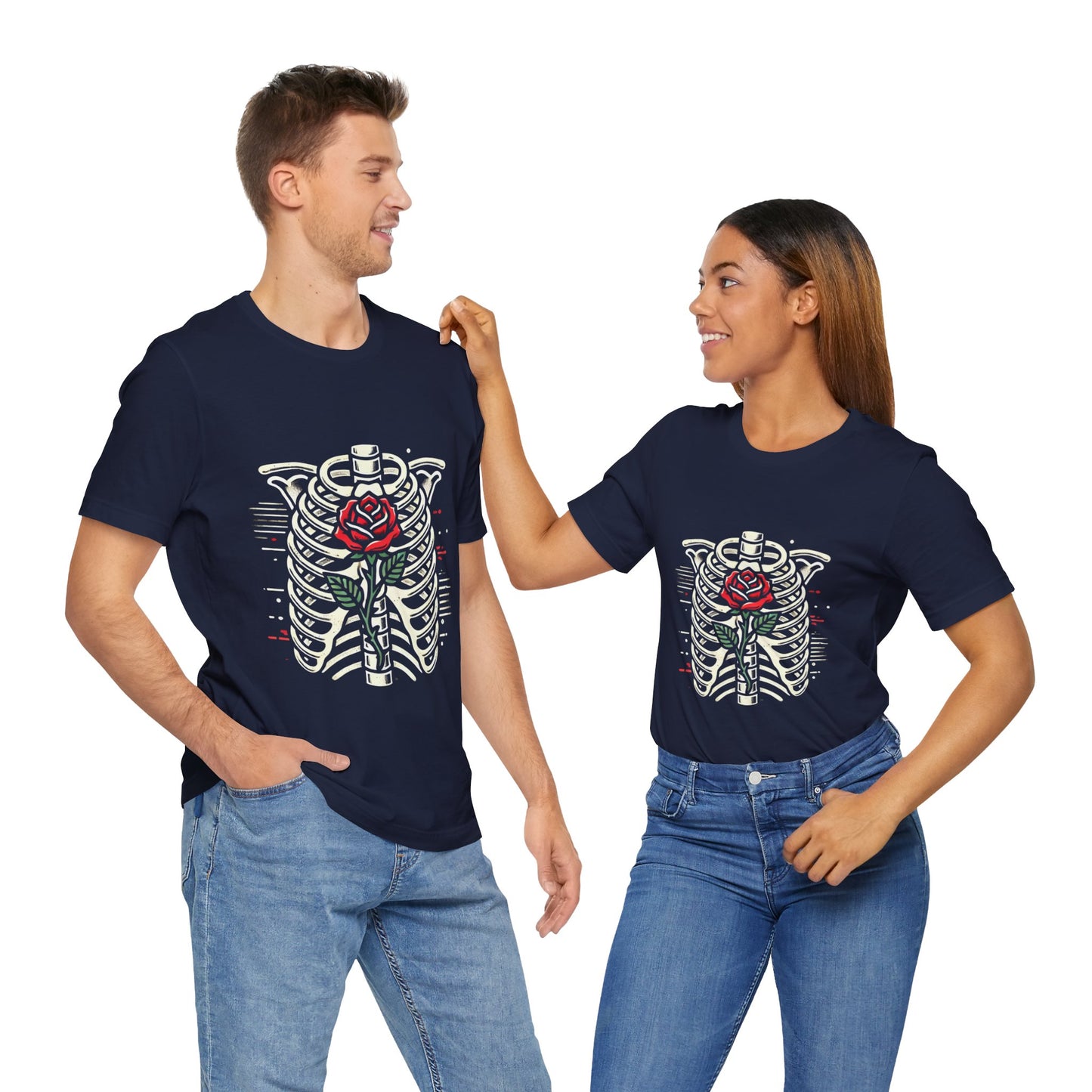 Ribcage with Rose: Gothic Streetwear