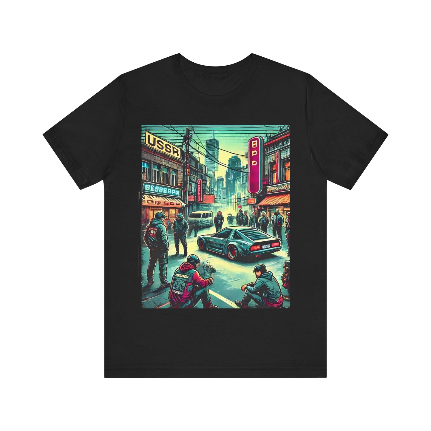 Vibrant City Life Design: Cyberpunk Retro-futuristic