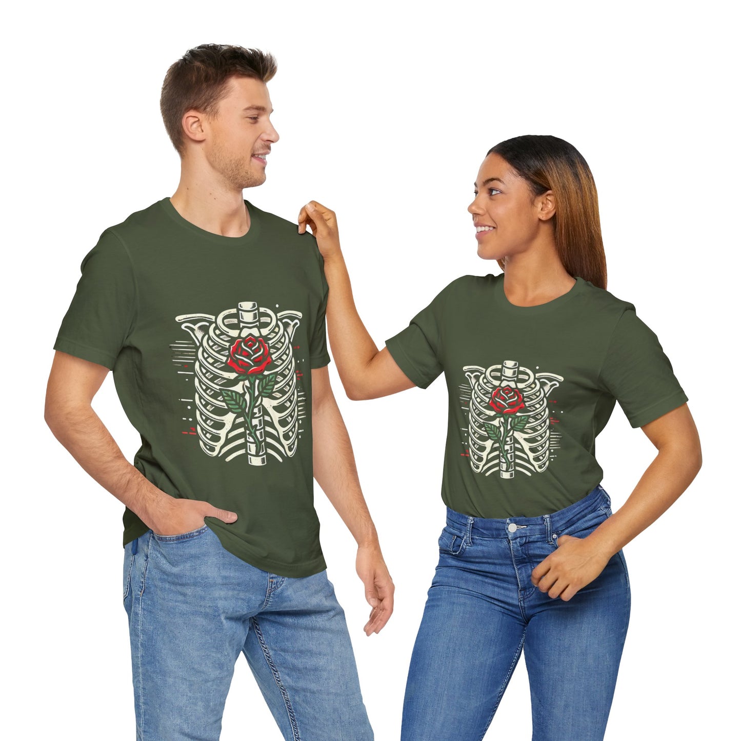 Ribcage with Rose: Gothic Streetwear