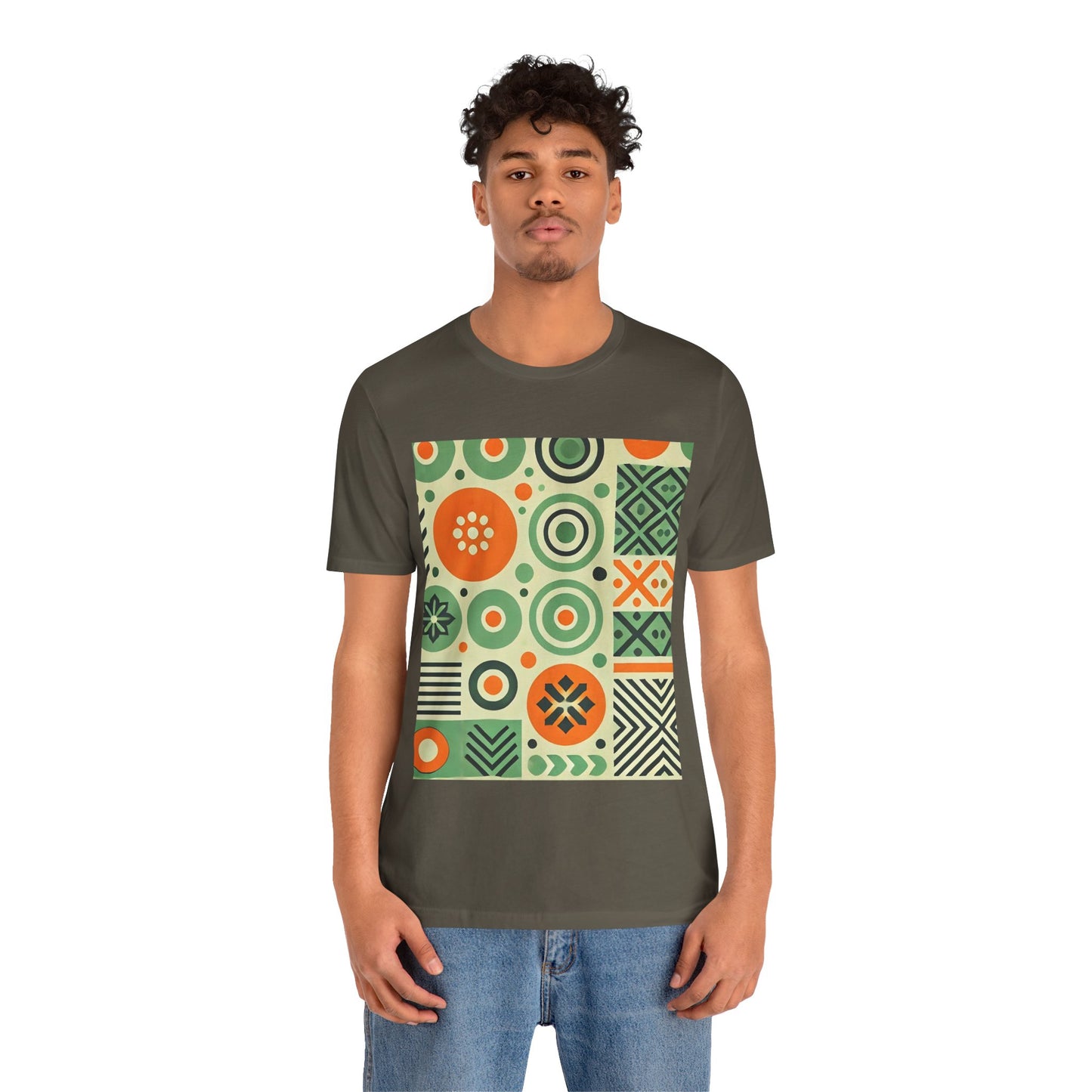 Geometric Shapes: Floral Orange Vibe