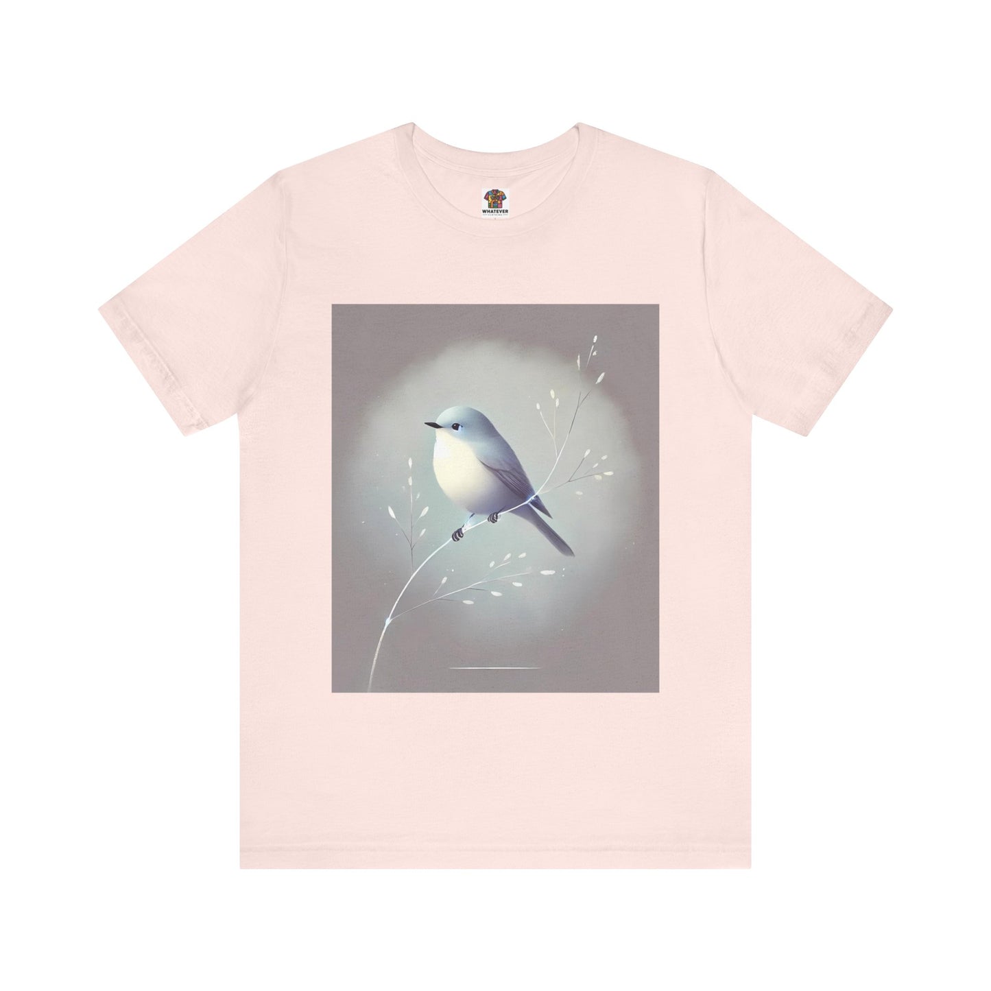 Serene Bird on Branch: Minimalistic Nature Design