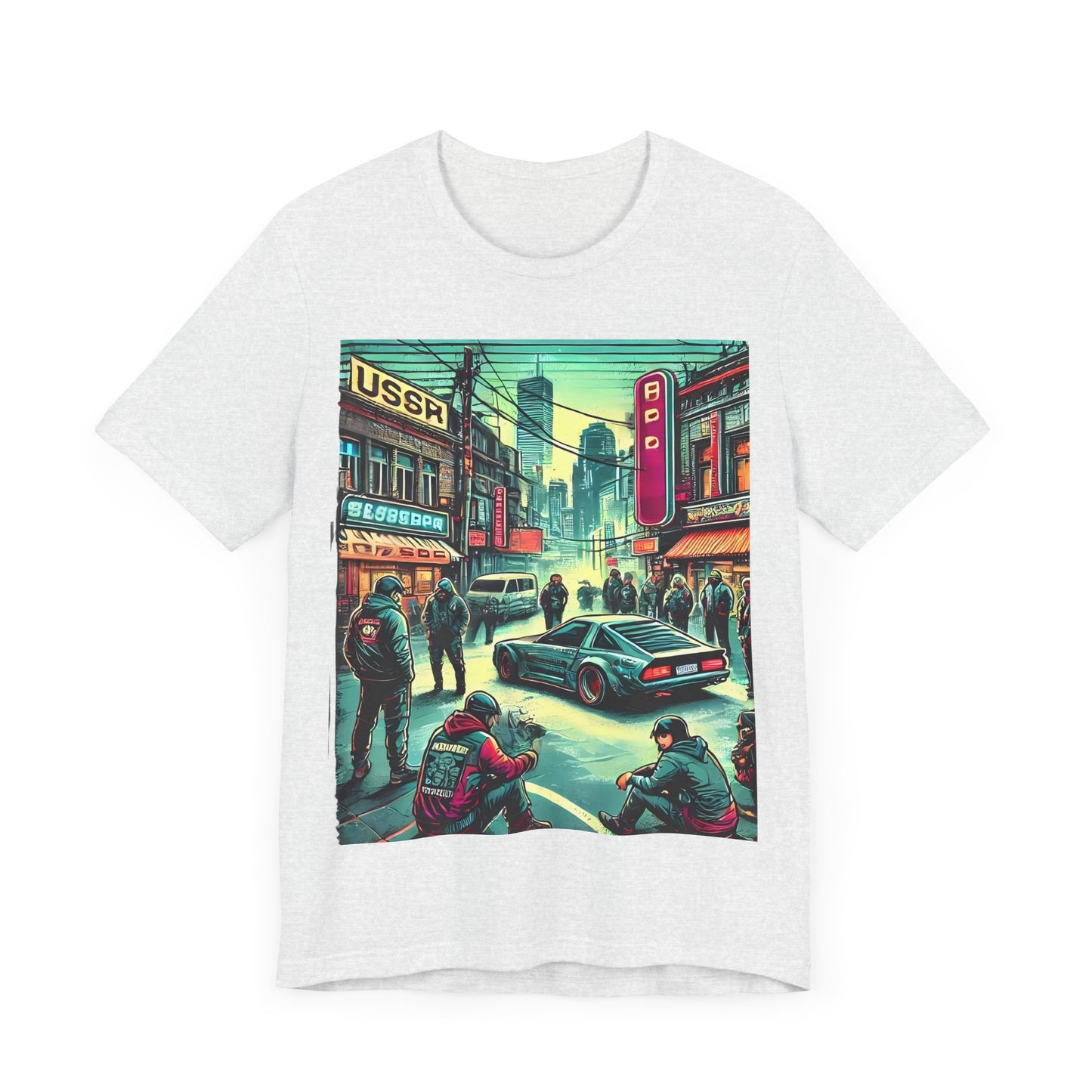 Vibrant City Life Design: Cyberpunk Retro-futuristic