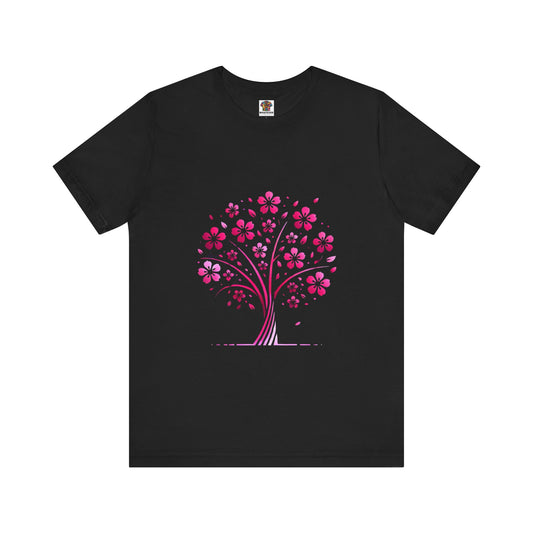 Isolated Stylized Tree: Floral Noir
