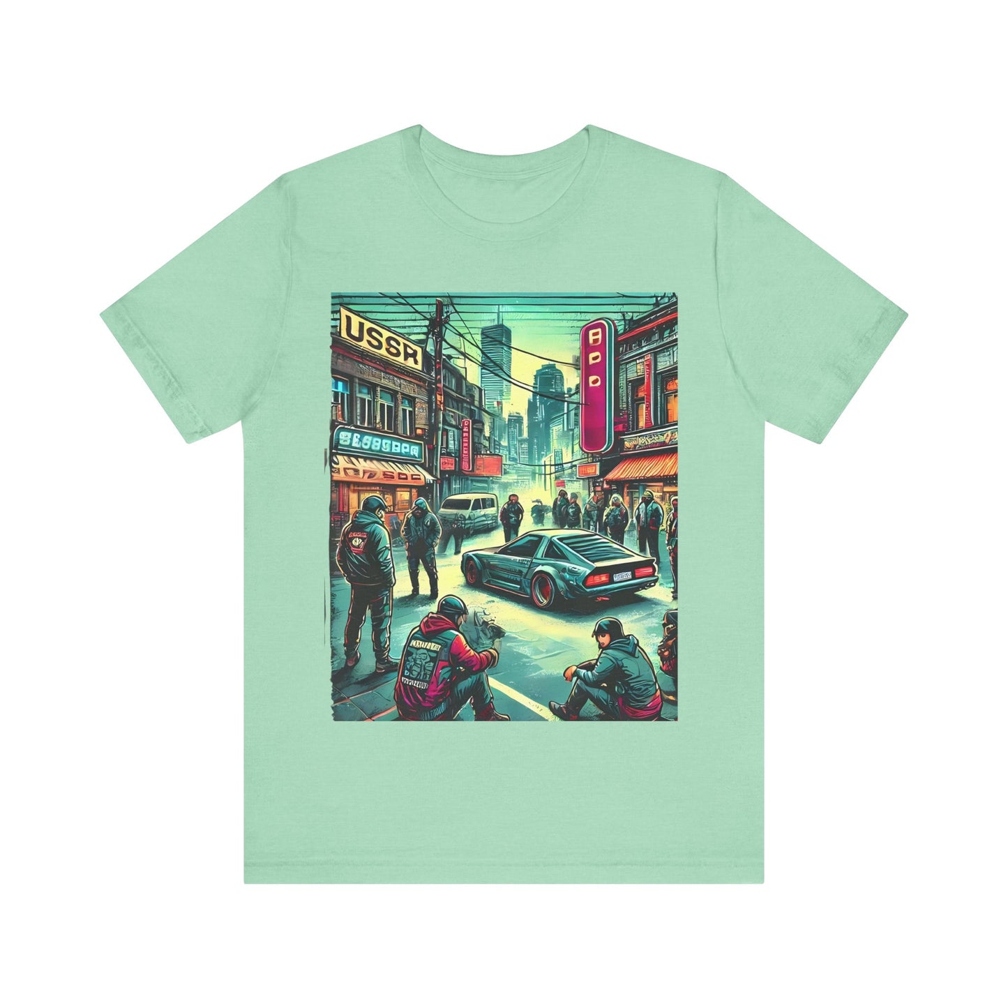 Vibrant City Life Design: Cyberpunk Retro-futuristic