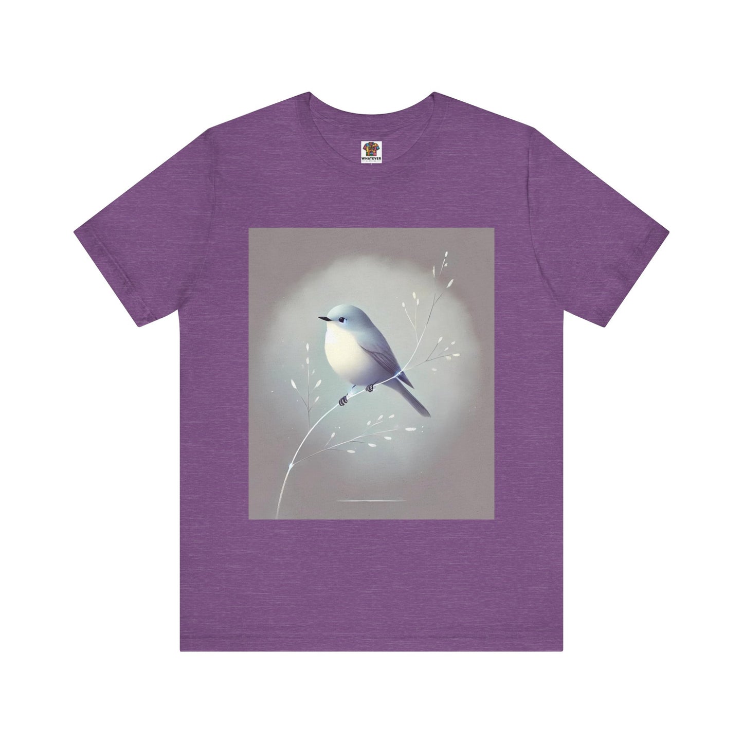 Serene Bird on Branch: Minimalistic Nature Design