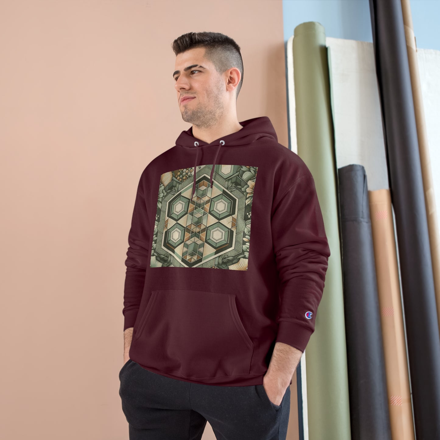 Hexagonal
Patterns: Floral Sepia