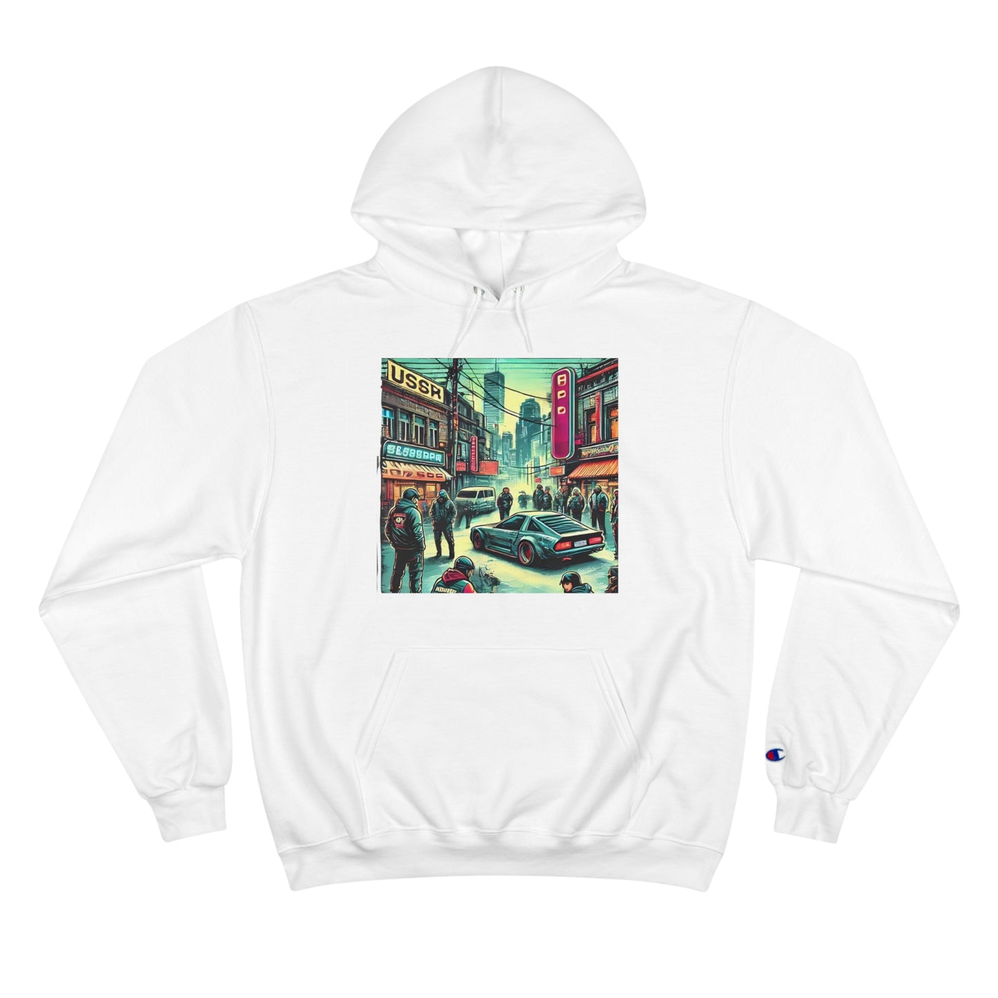 Vibrant City Life Design: Cyberpunk Retro-futuristic