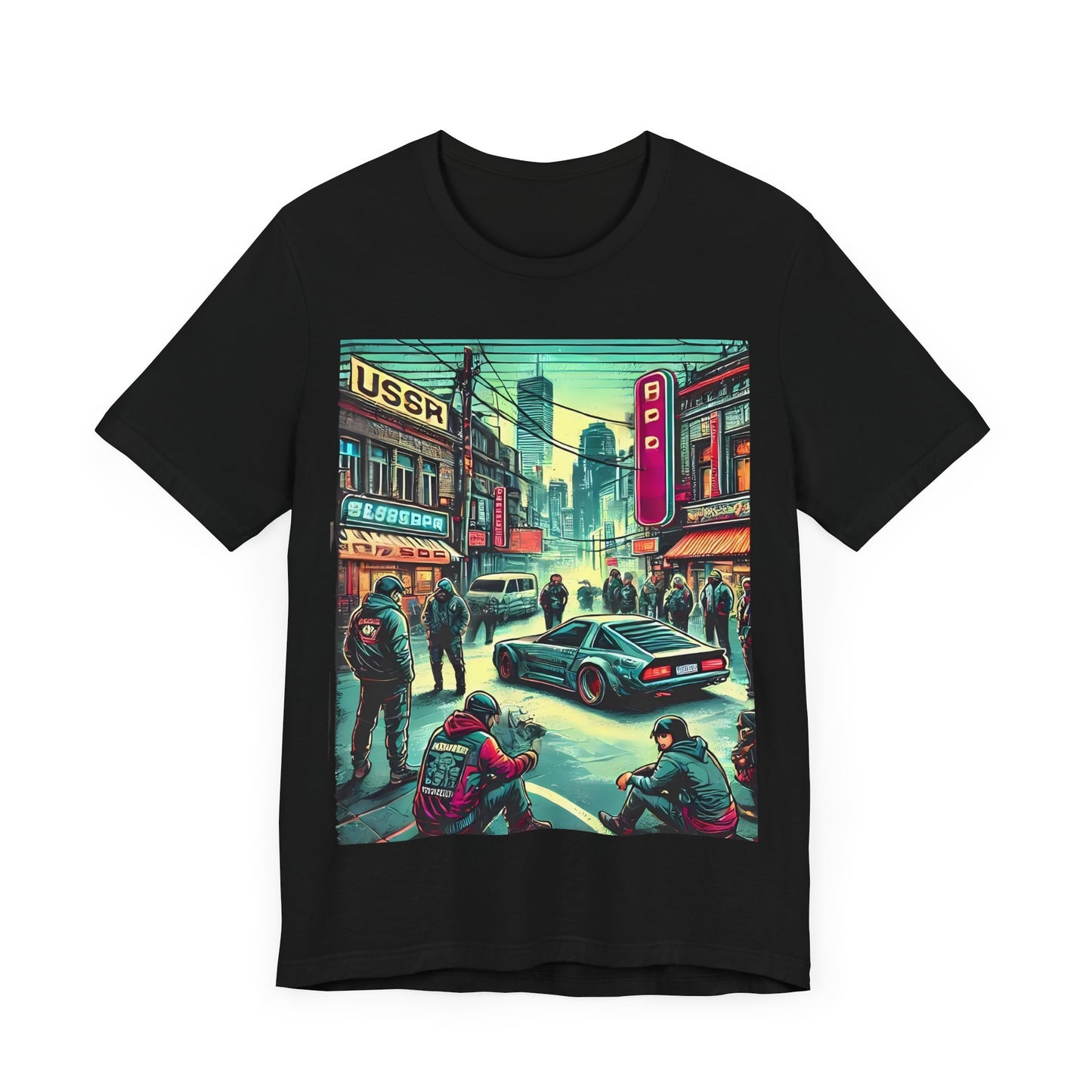 Vibrant City Life Design: Cyberpunk Retro-futuristic