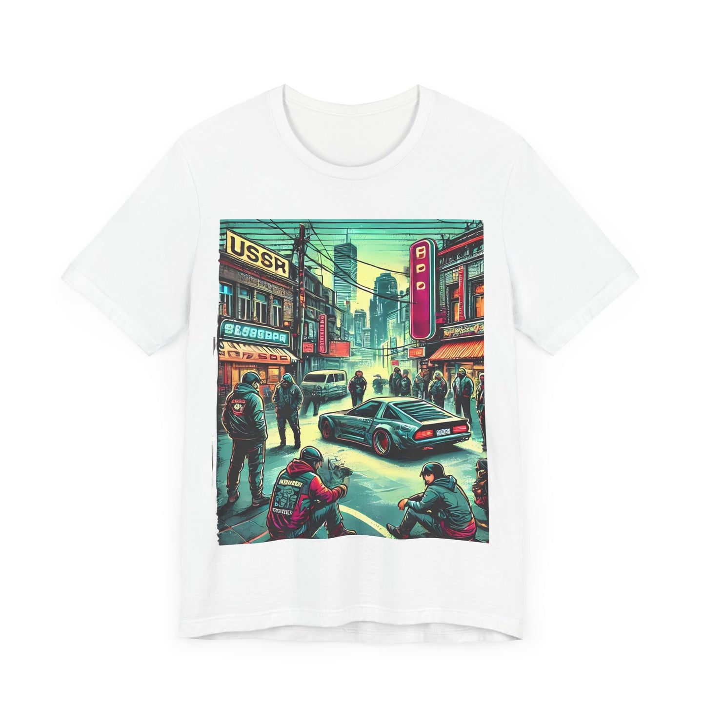 Vibrant City Life Design: Cyberpunk Retro-futuristic