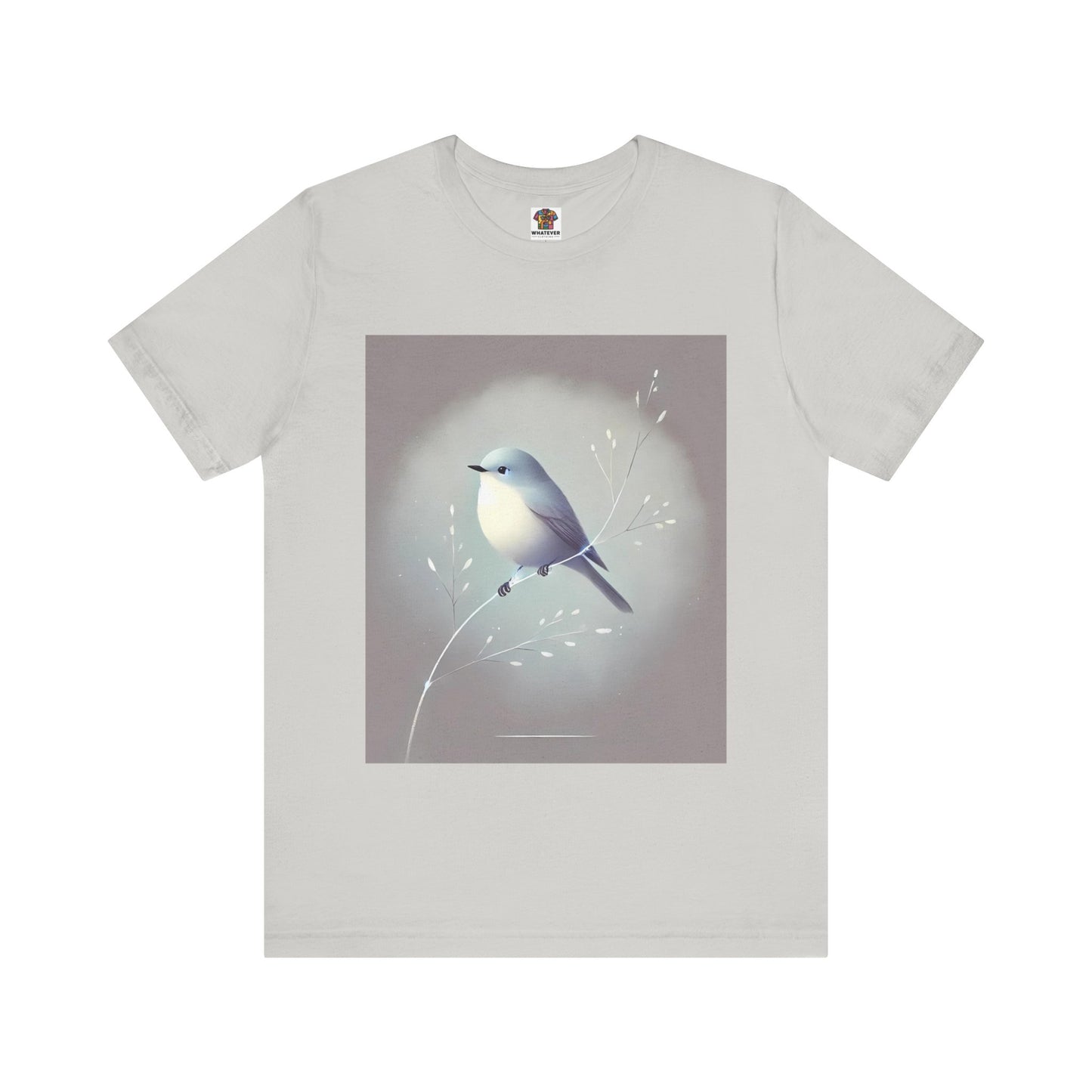 Serene Bird on Branch: Minimalistic Nature Design