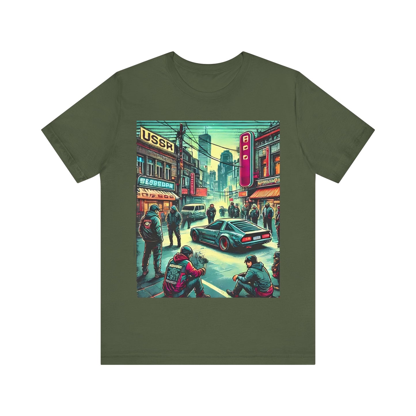 Vibrant City Life Design: Cyberpunk Retro-futuristic