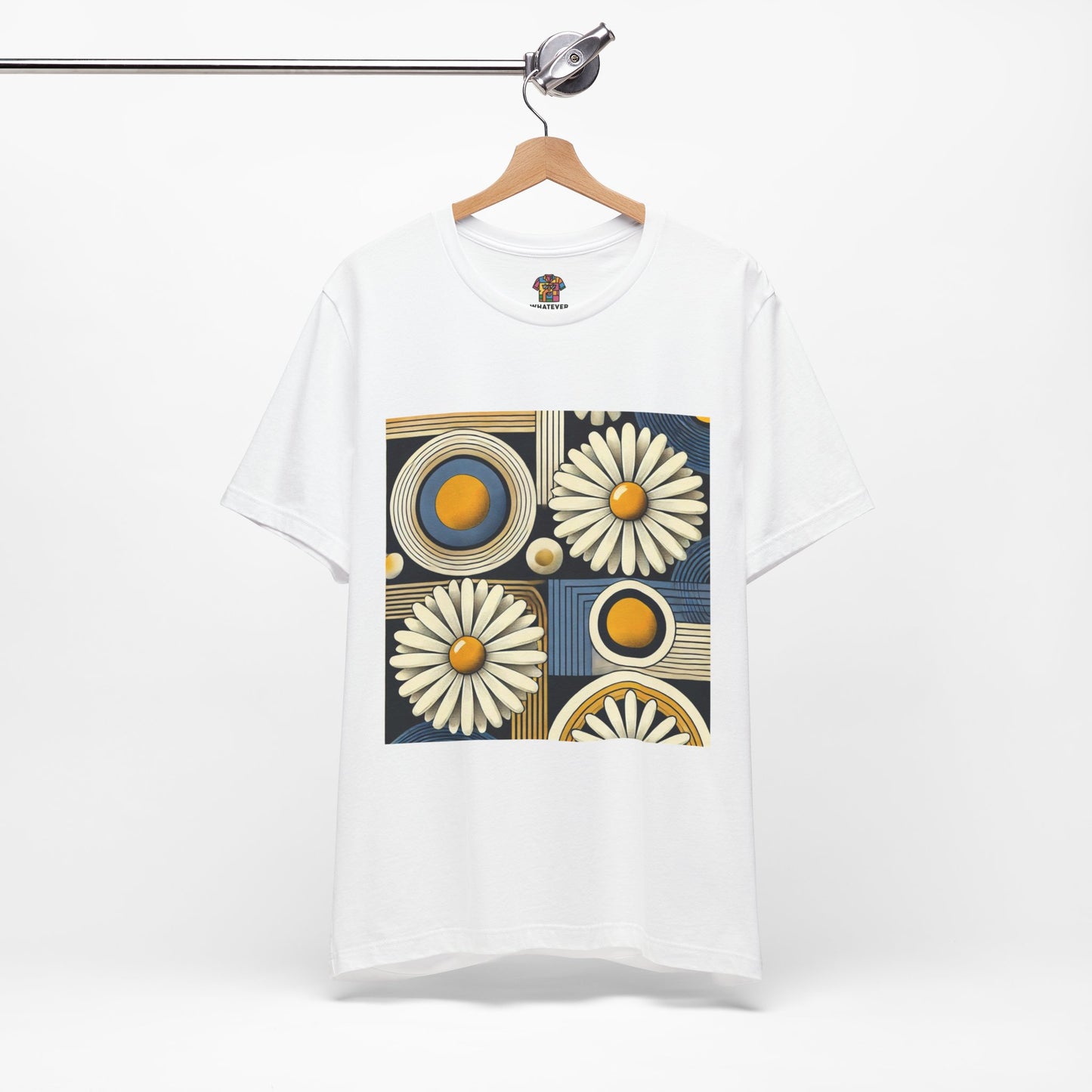 Geometric Daisy Pattern: Retro Pop-Art
