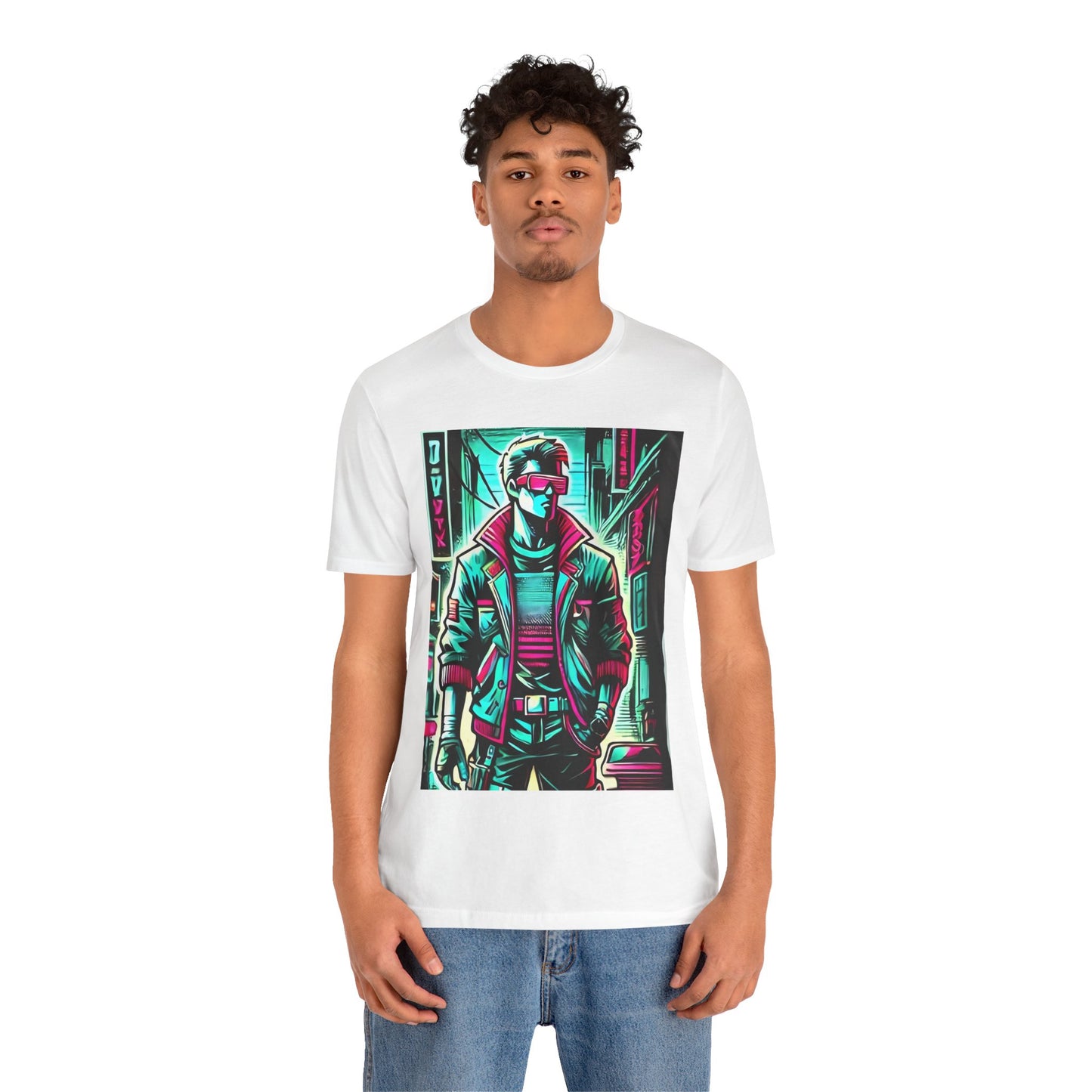 Stylized Human Figure: Cyberpunk Retro-futuristic