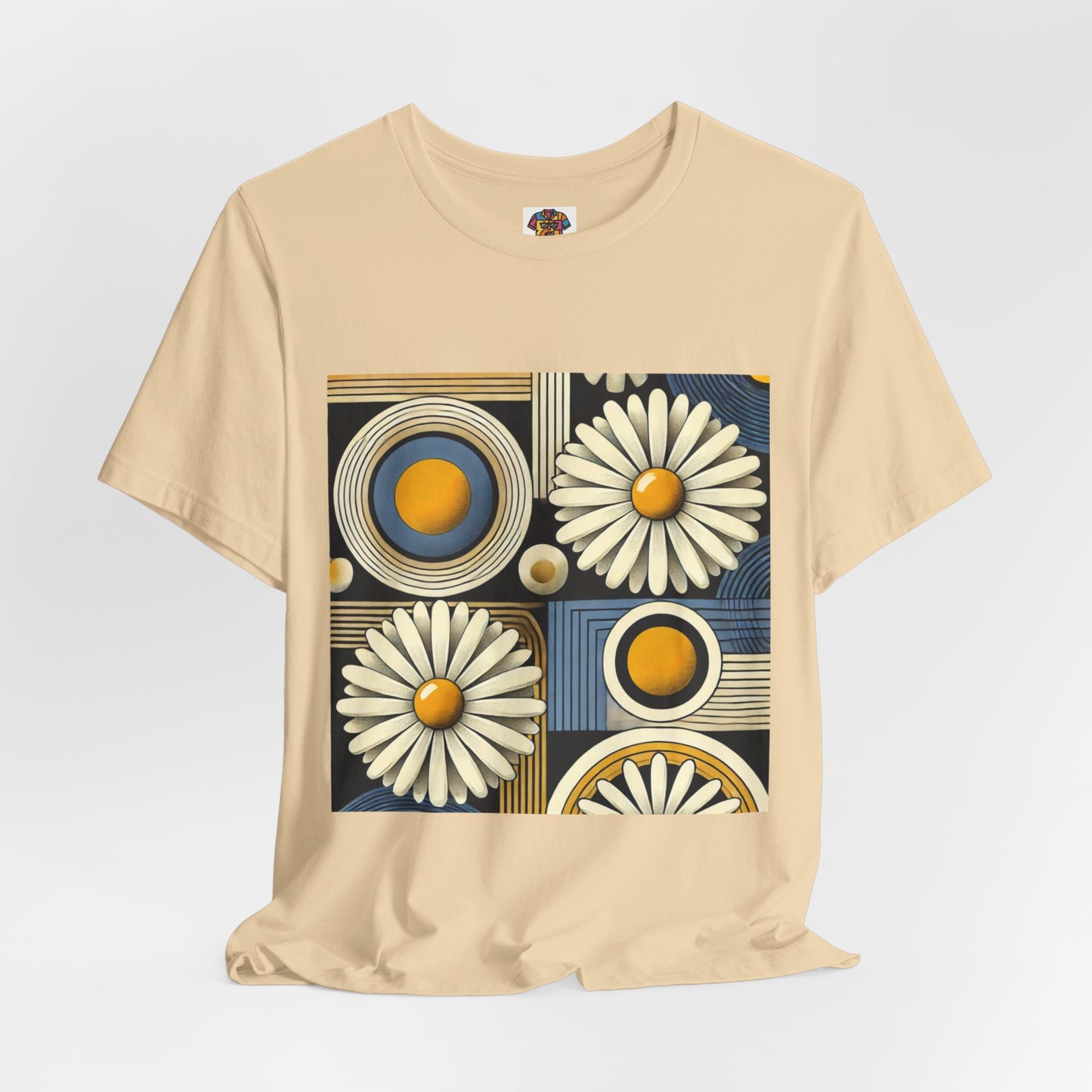 Geometric Daisy Pattern: Retro Pop-Art