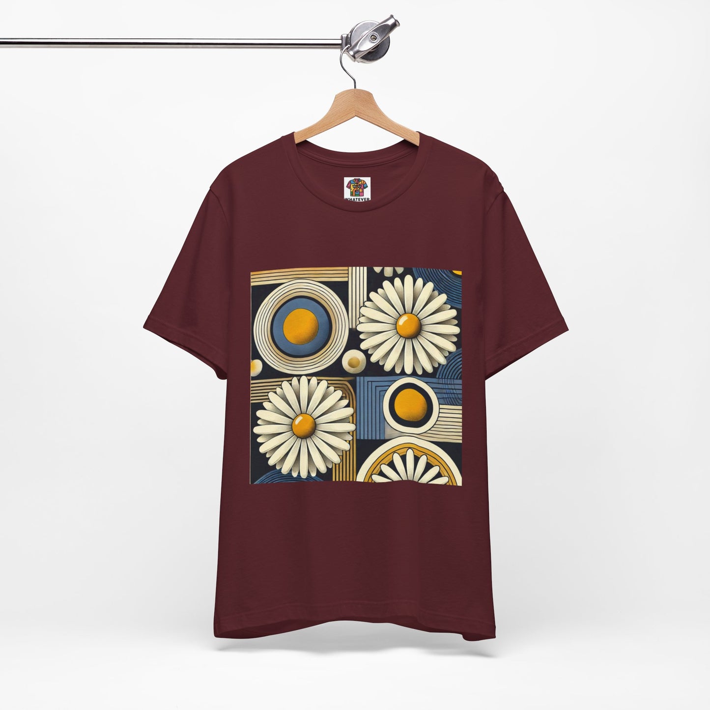 Geometric Daisy Pattern: Retro Pop-Art