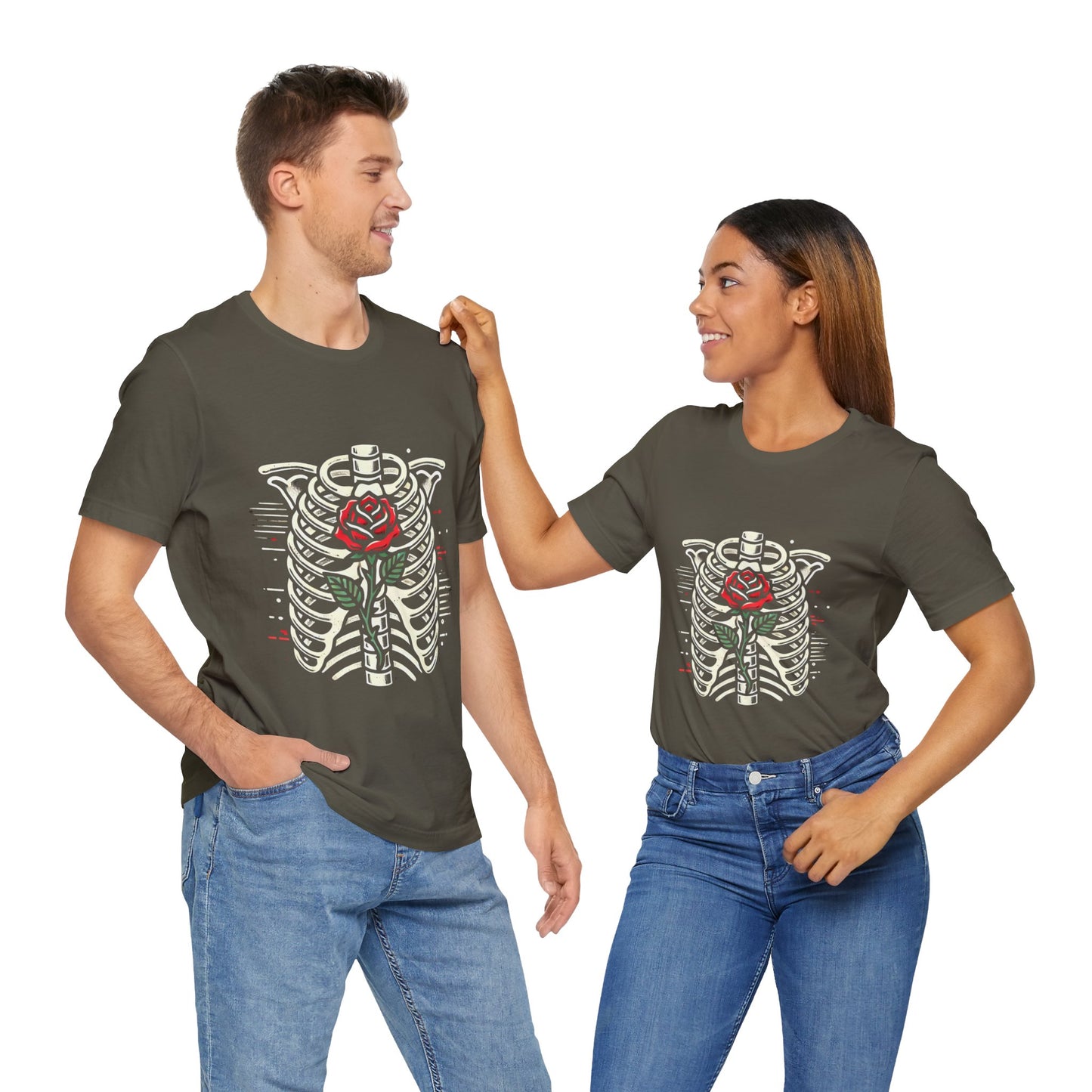Ribcage with Rose: Gothic Streetwear