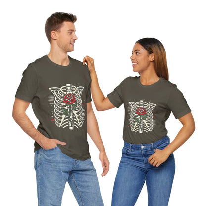 Ribcage with Rose: Gothic Streetwear