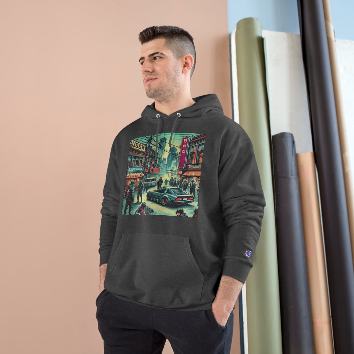 Vibrant  City Life Design: Cyberpunk Retro-futuristic