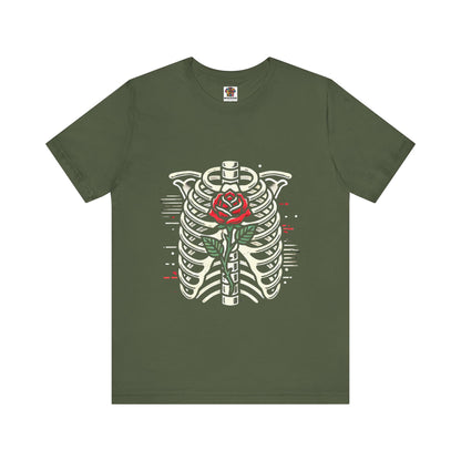 Ribcage with Rose: Gothic Streetwear