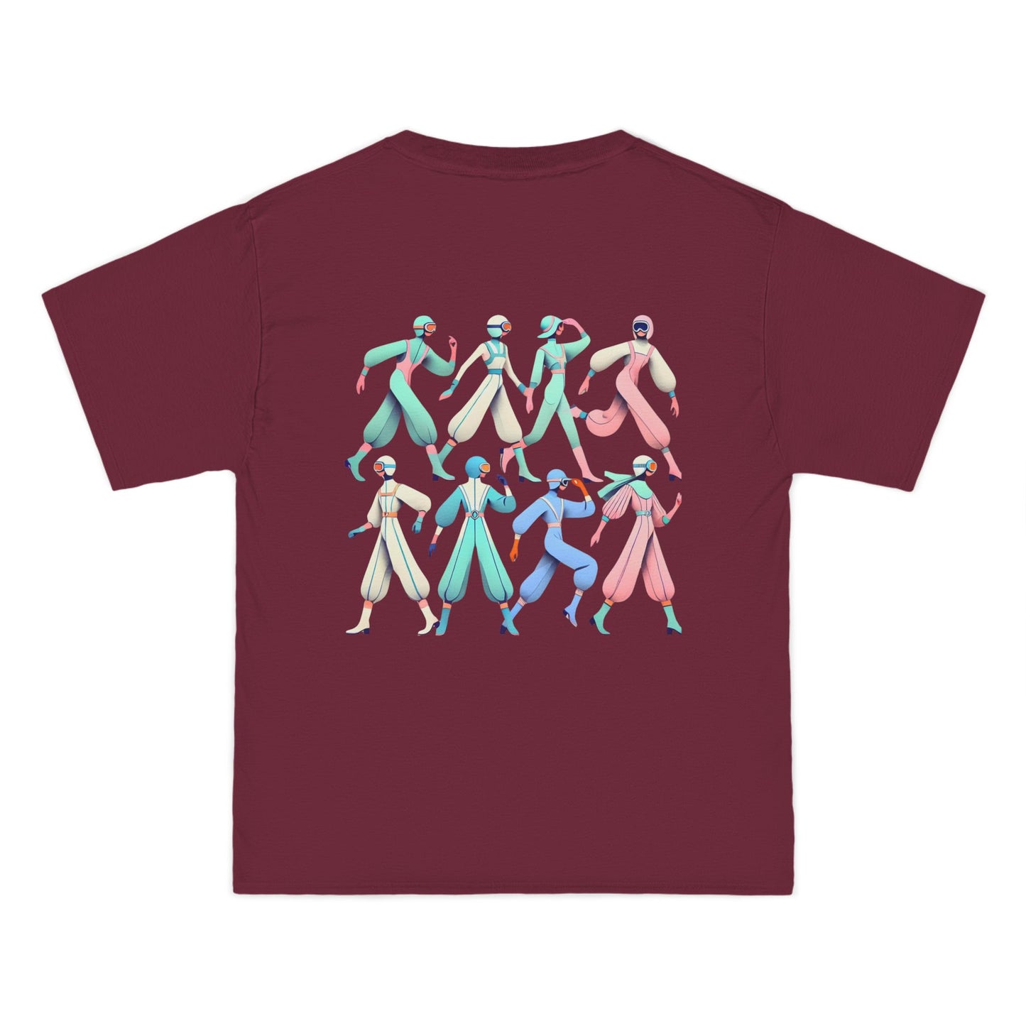 Stylized
  Human Figures: Retro-Futuristic