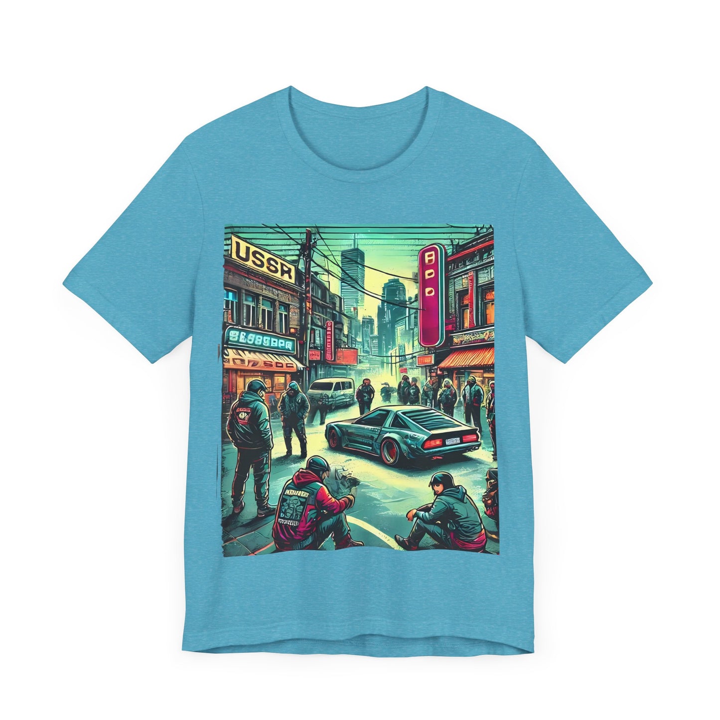 Vibrant  City Life Design: Cyberpunk Retro-futuristic