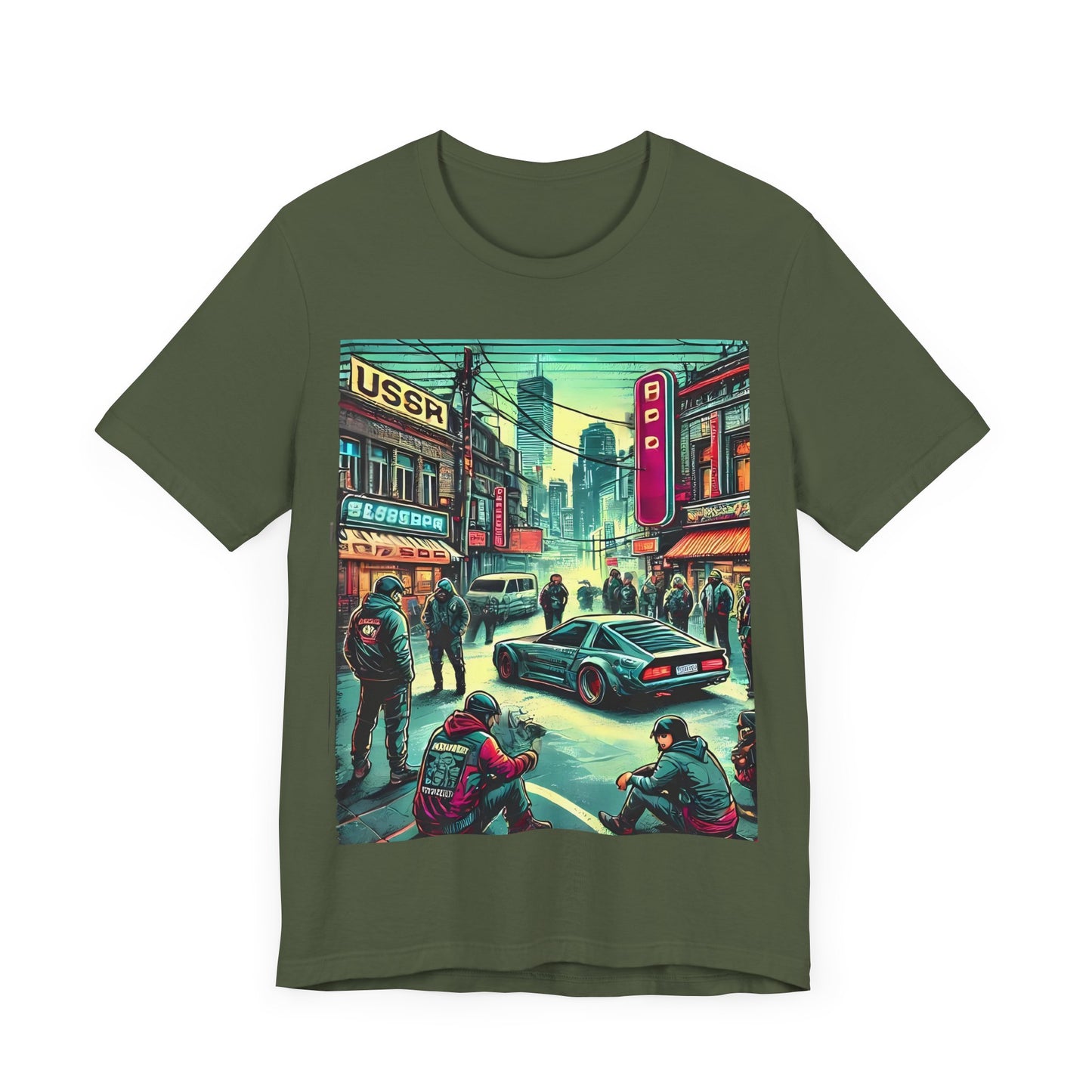 Vibrant  City Life Design: Cyberpunk Retro-futuristic