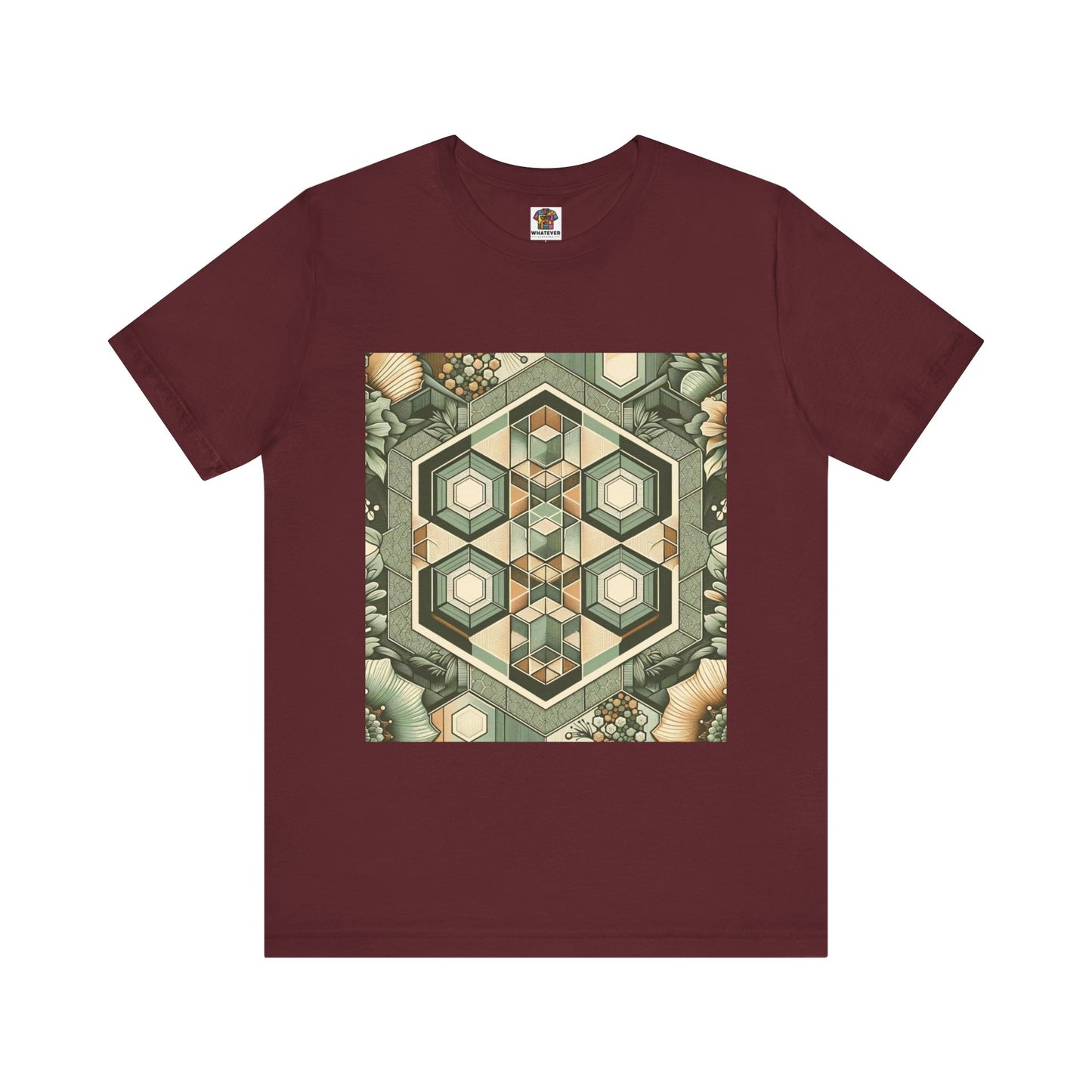 Hexagonal Patterns: Floral Sepia