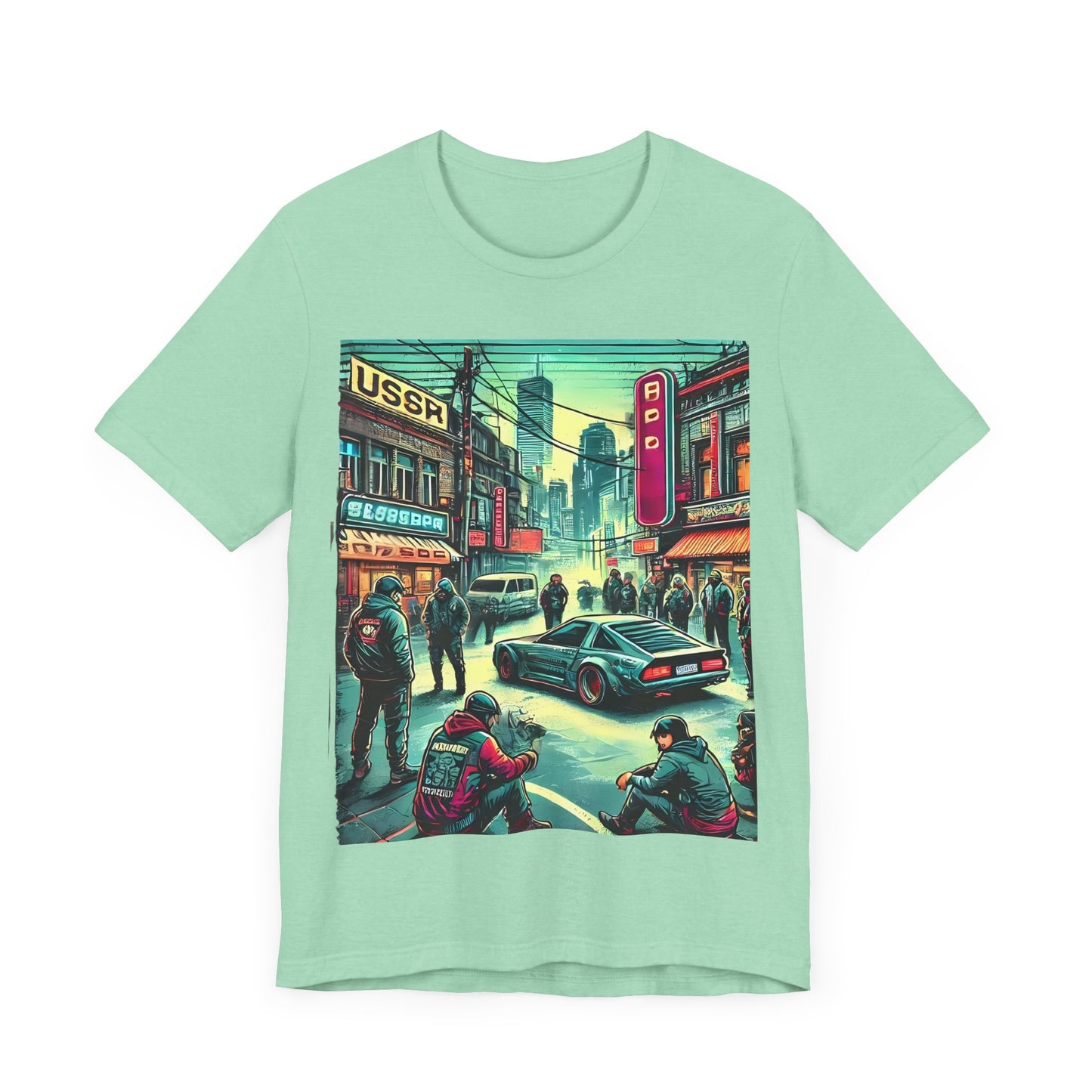 Vibrant  City Life Design: Cyberpunk Retro-futuristic