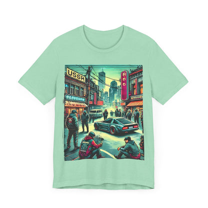 Vibrant  City Life Design: Cyberpunk Retro-futuristic