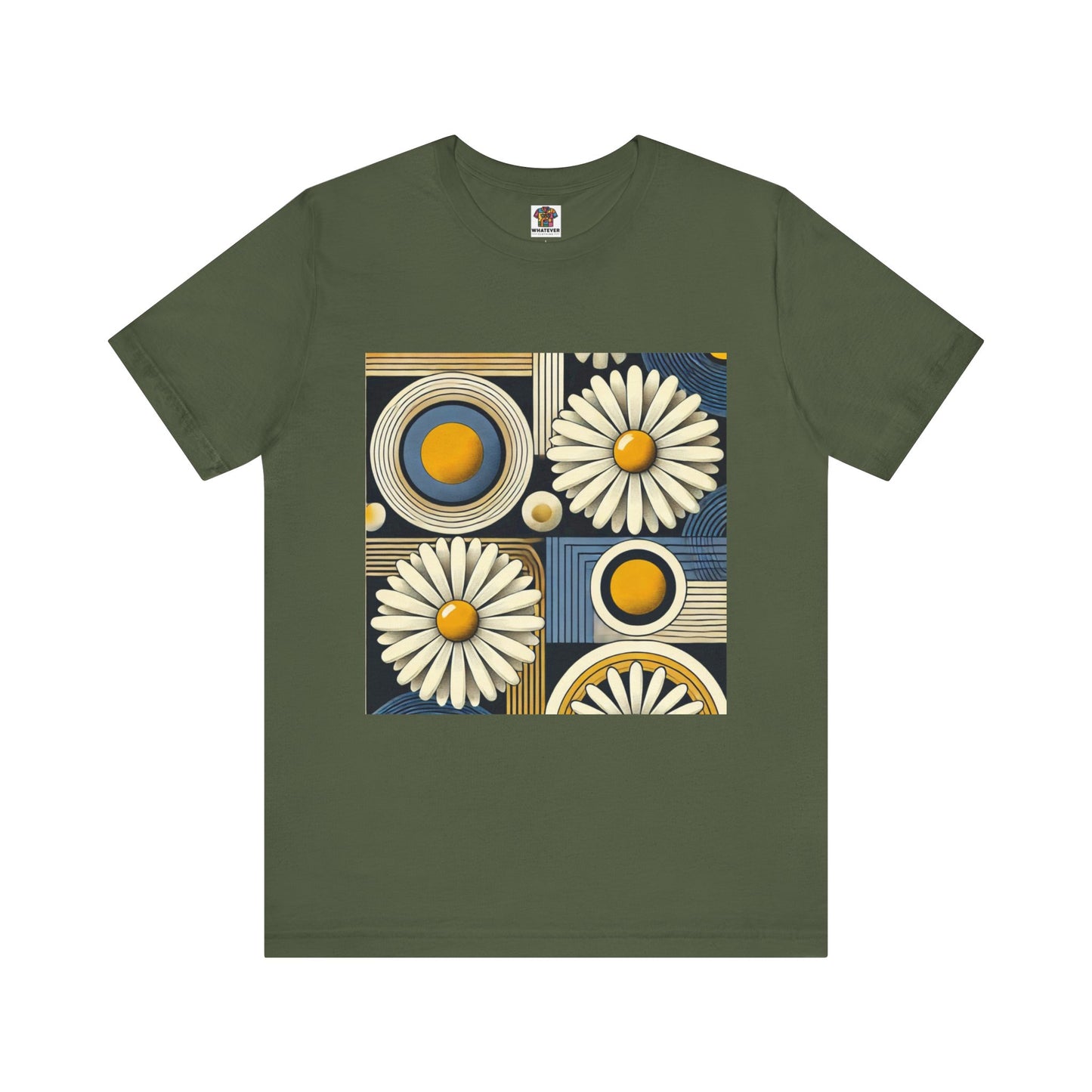 Geometric Daisy Pattern: Retro Pop-Art