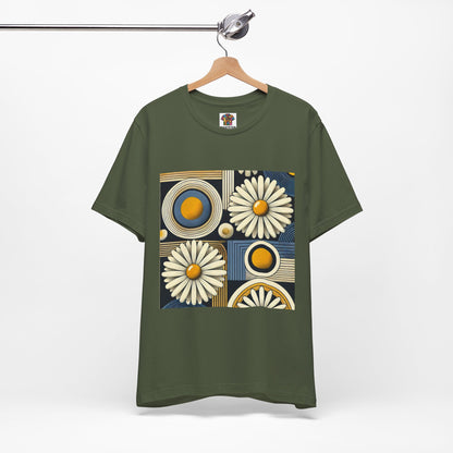 Geometric Daisy Pattern: Retro Pop-Art