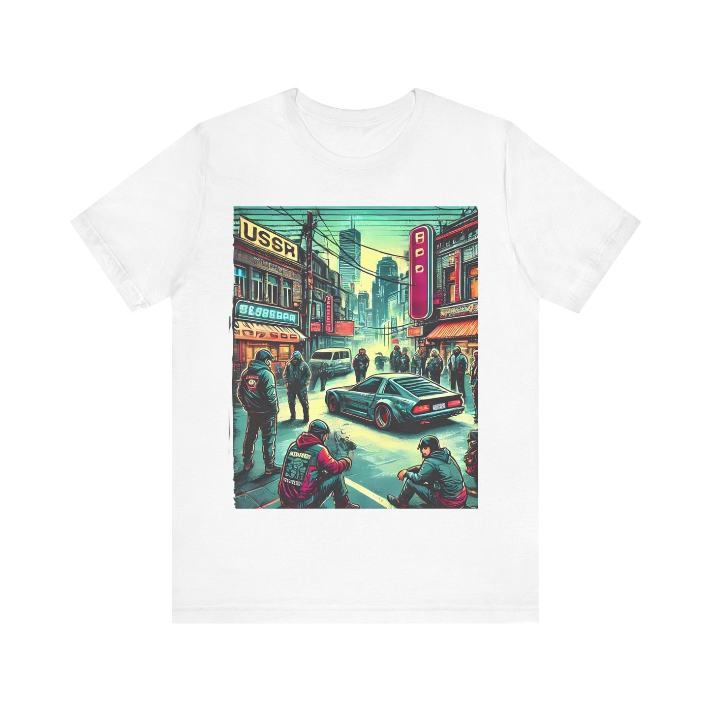 Vibrant  City Life Design: Cyberpunk Retro-futuristic