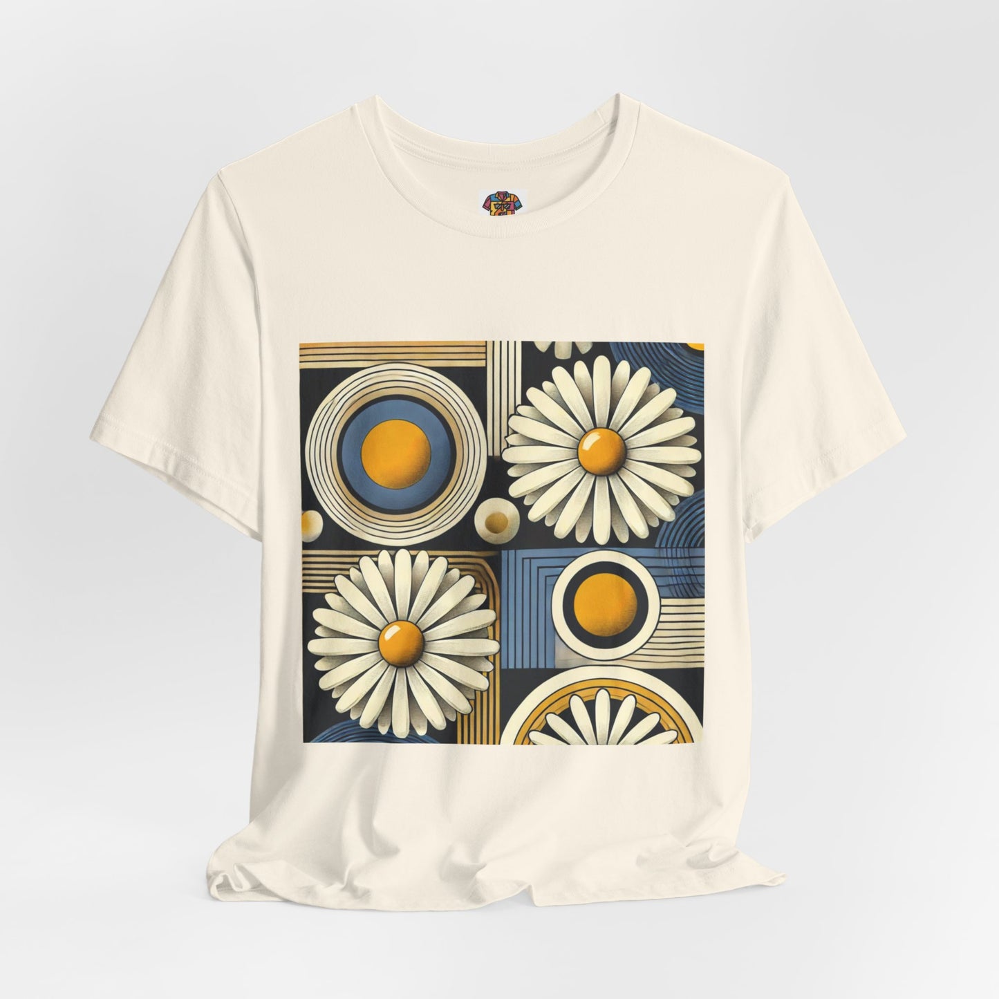 Geometric Daisy Pattern: Retro Pop-Art