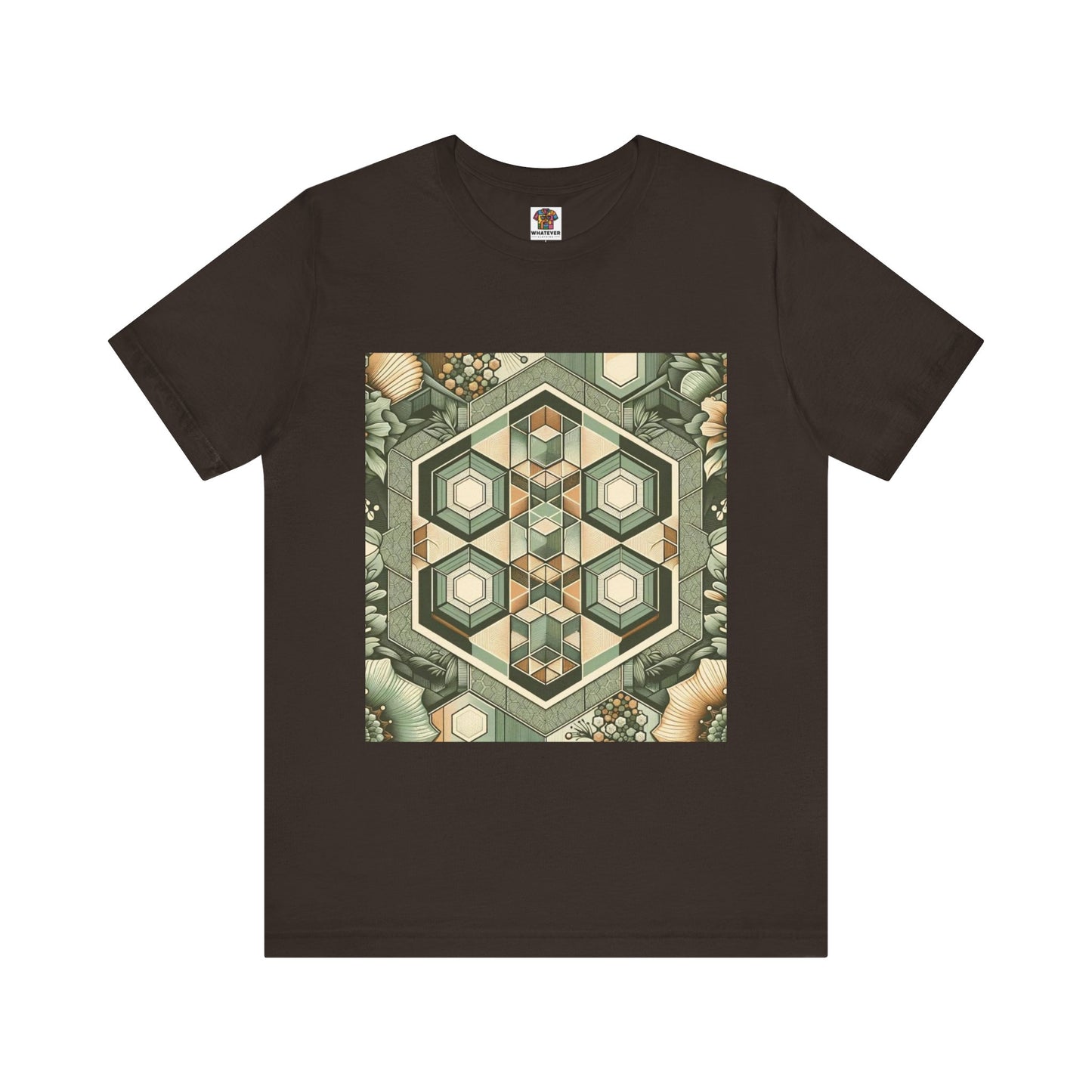 Hexagonal Patterns: Floral Sepia