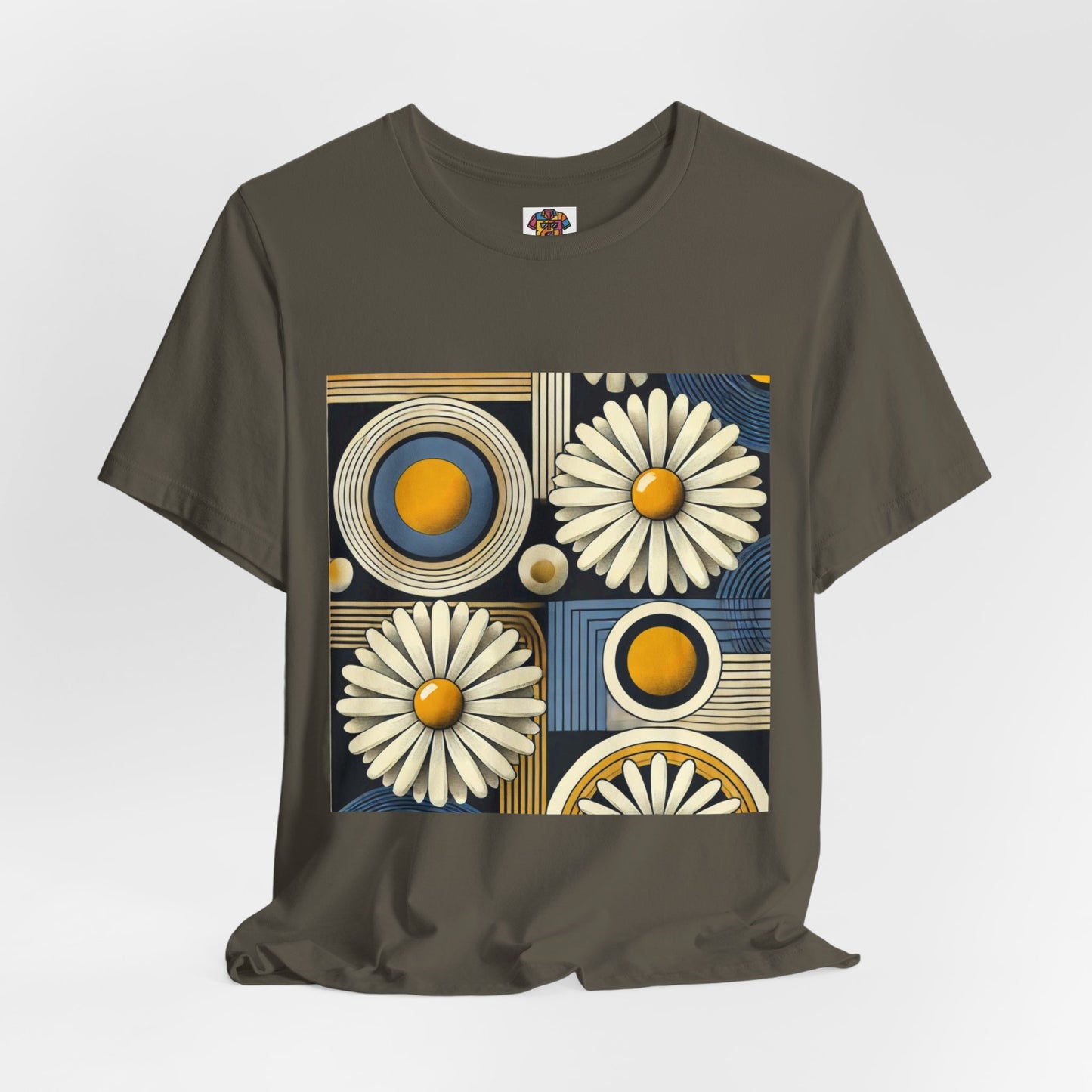 Geometric Daisy Pattern: Retro Pop-Art