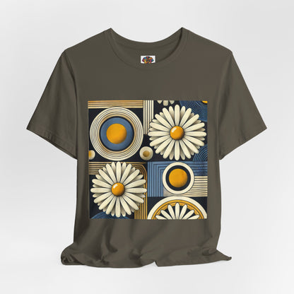 Geometric Daisy Pattern: Retro Pop-Art