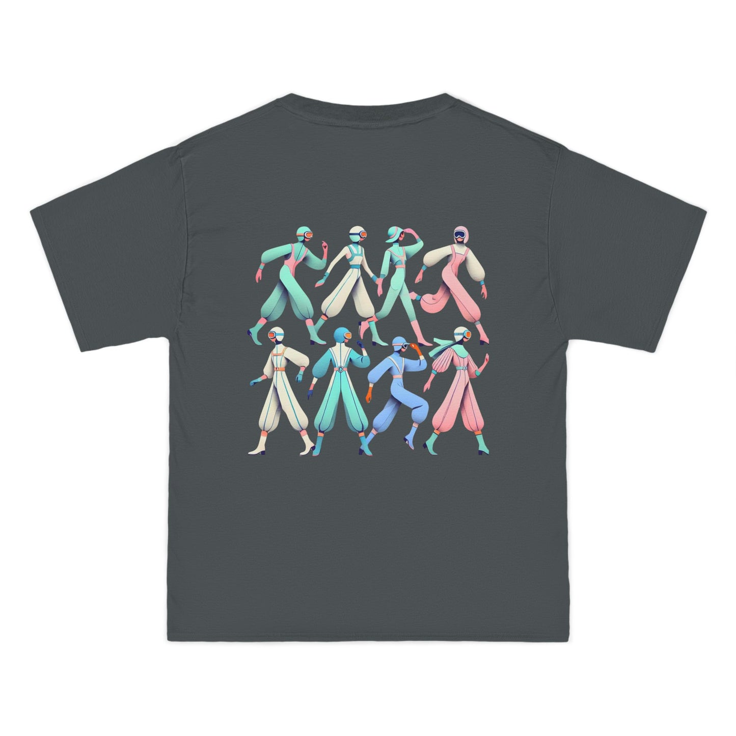 Stylized
  Human Figures: Retro-Futuristic