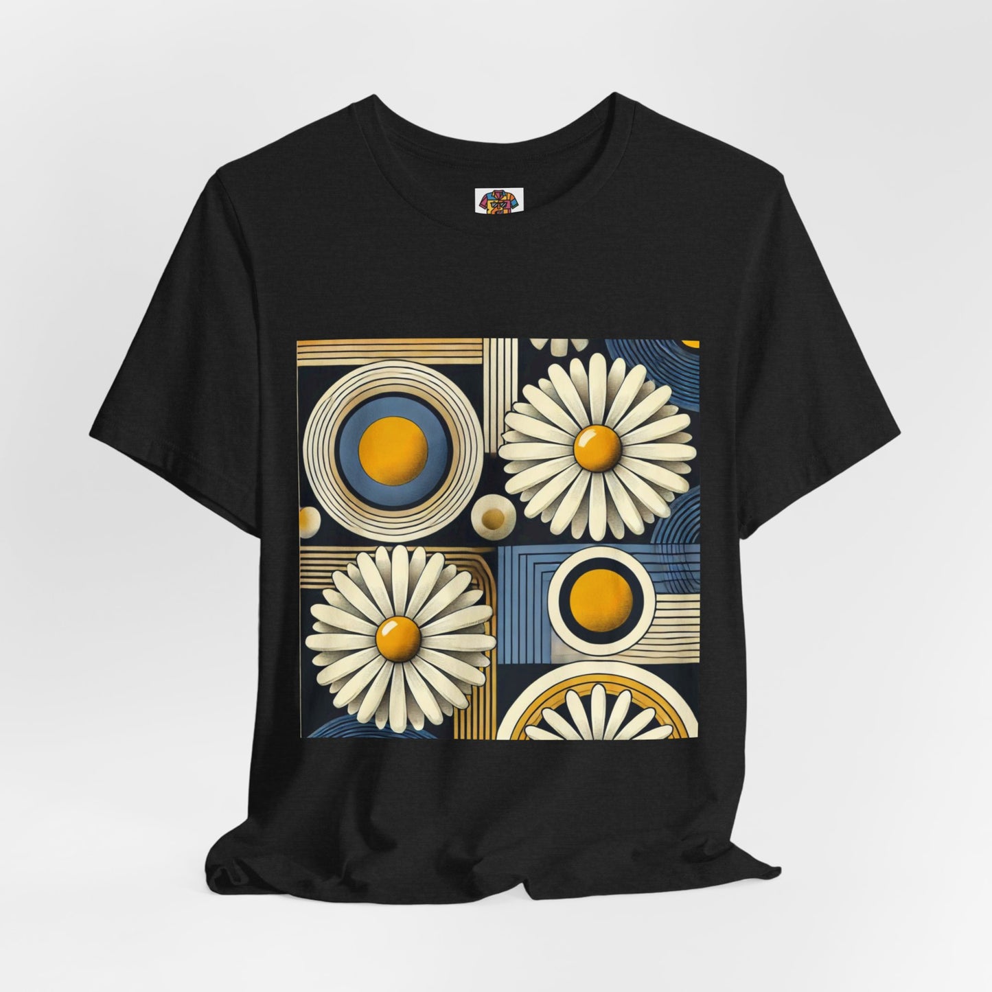 Geometric Daisy Pattern: Retro Pop-Art