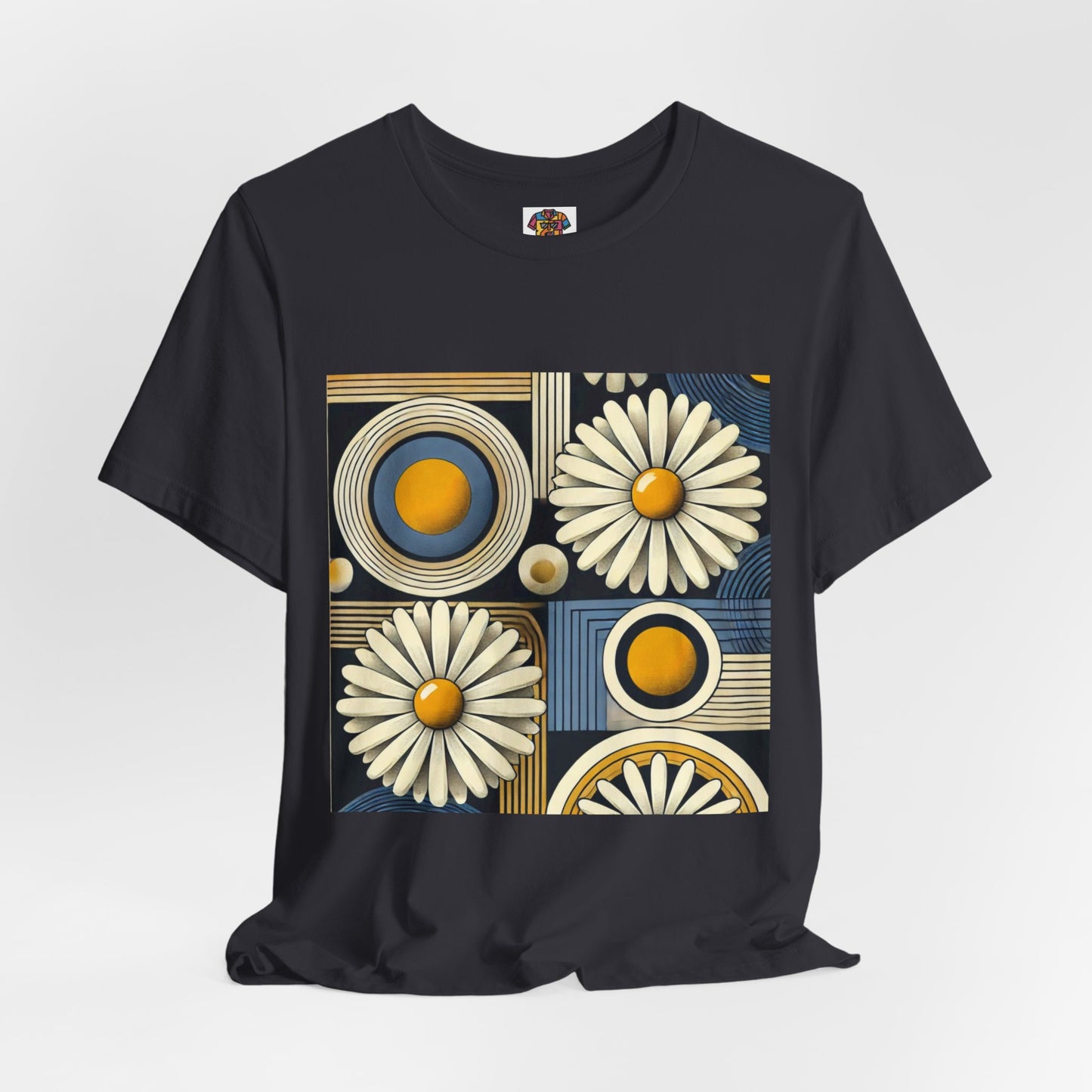 Geometric Daisy Pattern: Retro Pop-Art