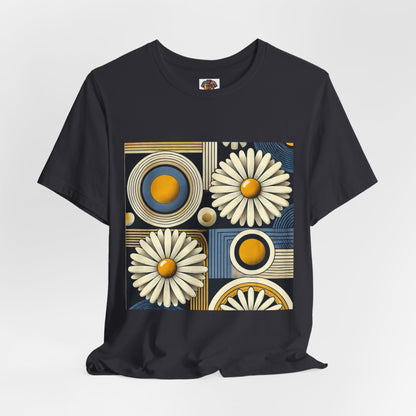 Geometric Daisy Pattern: Retro Pop-Art